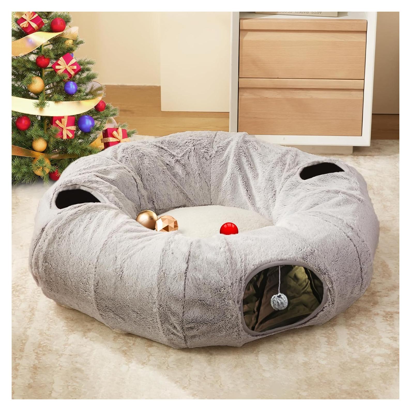 Cama túnel para gatos WINDRACING XL gris 95x95 cm
