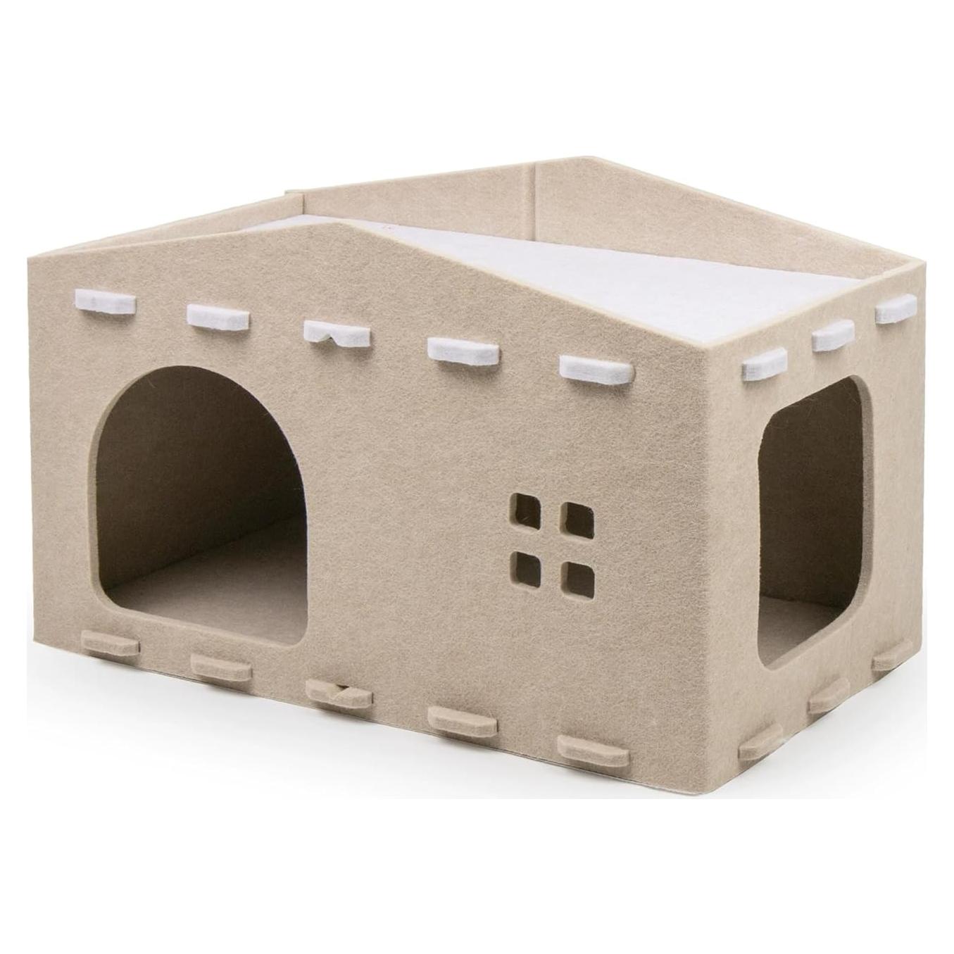 Casa para Gatos ALLIGEAR de Fieltro 2 en 1, Soporta 7 kg
