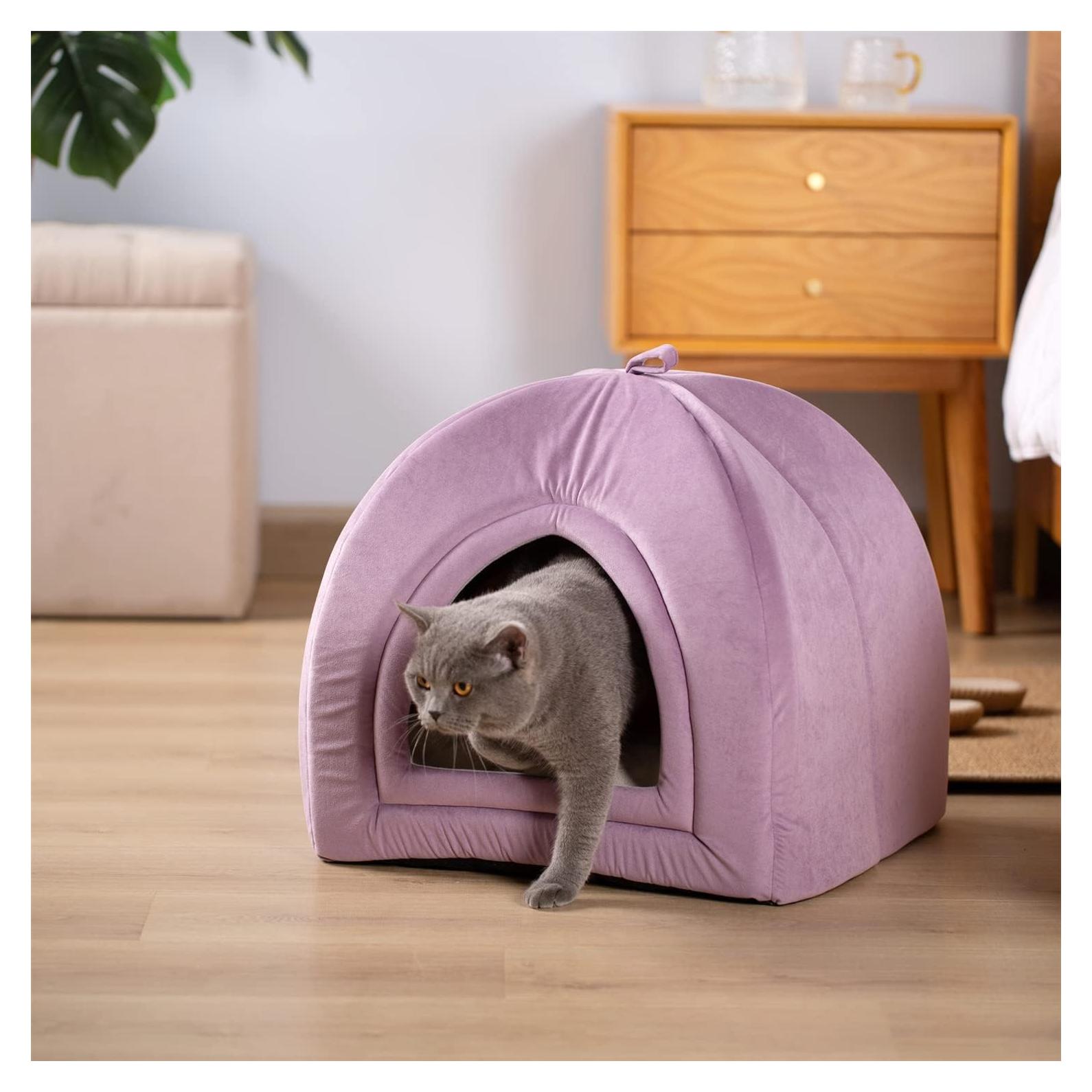 Cama para Gatos KASENTEX 48.3x48.3 cm Púrpura Acolchada