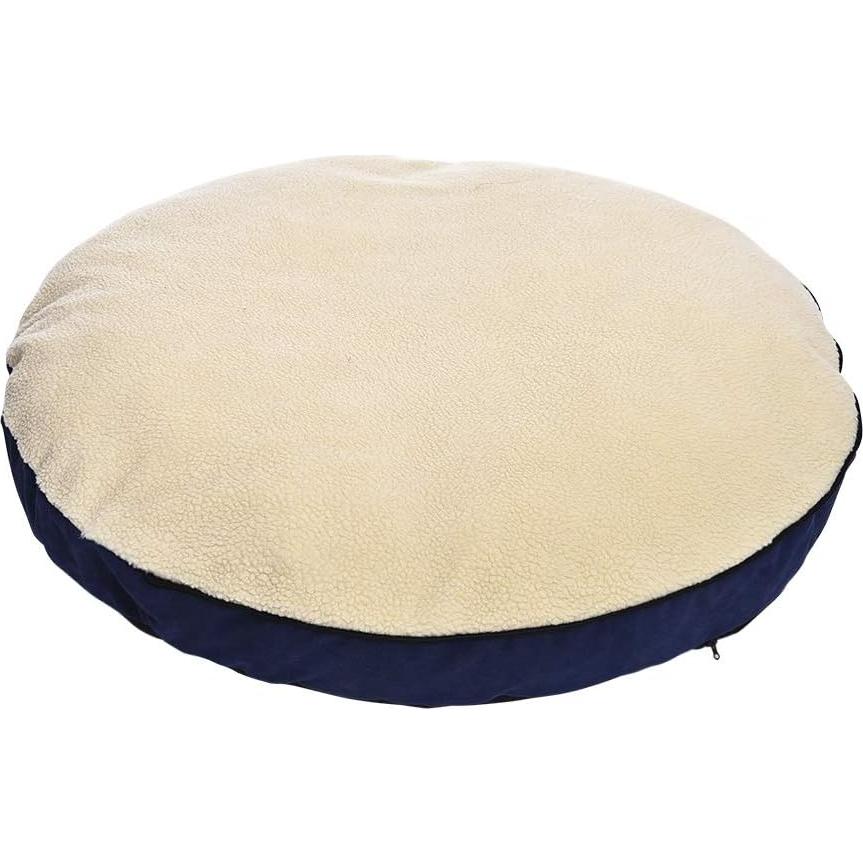 Cama Cueva para Mascotas Amazon Basics Grande 88.9x88.9cm Azul