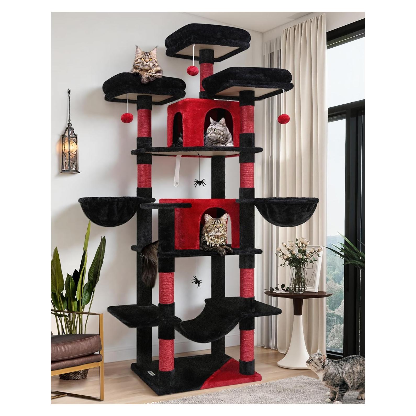 Árbol para Gatos Globlazer Gótico F80 203 cm Negro Rojo