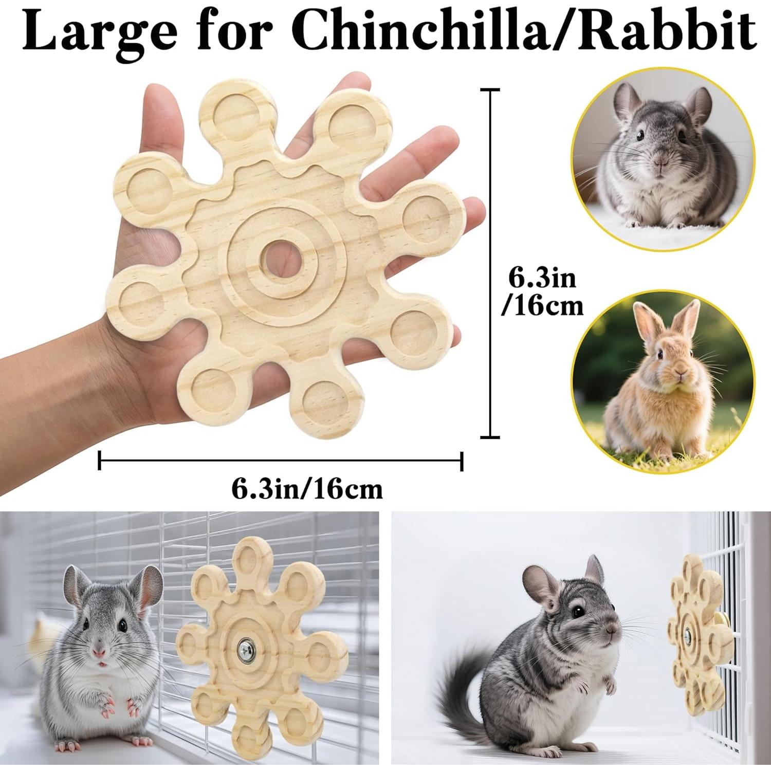 Juguetes de Madera Natural para Chinchillas Jevnd - 2 Piezas