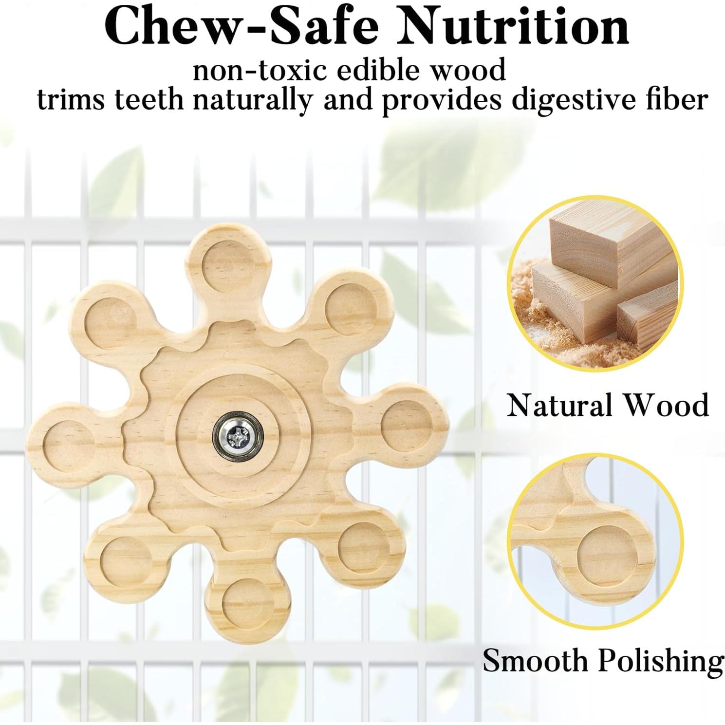 Juguetes de Madera Natural para Chinchillas Jevnd - 2 Piezas