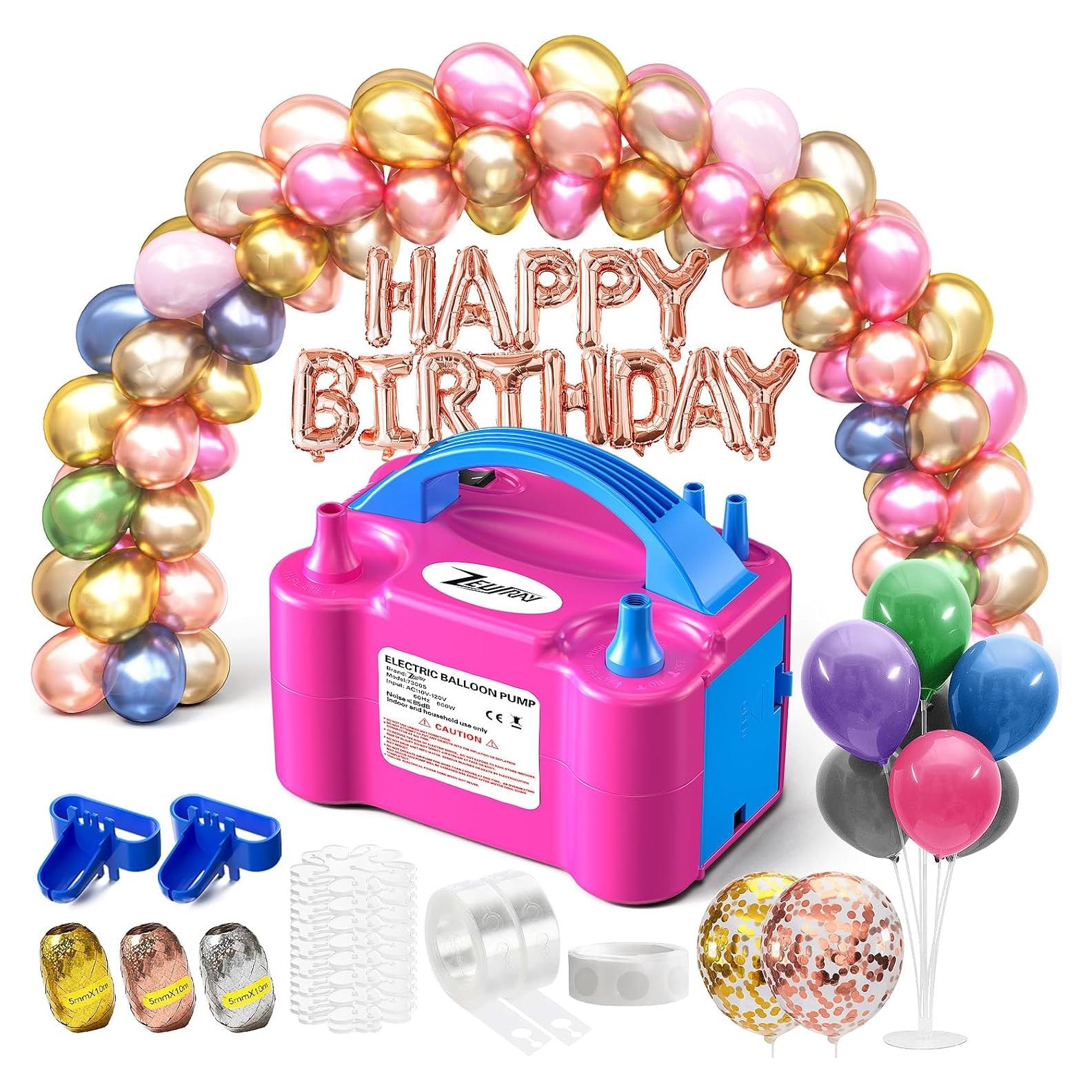 Bomba de Globo Eléctrica Portátil ZEUSRAY 600W Doble Boquilla