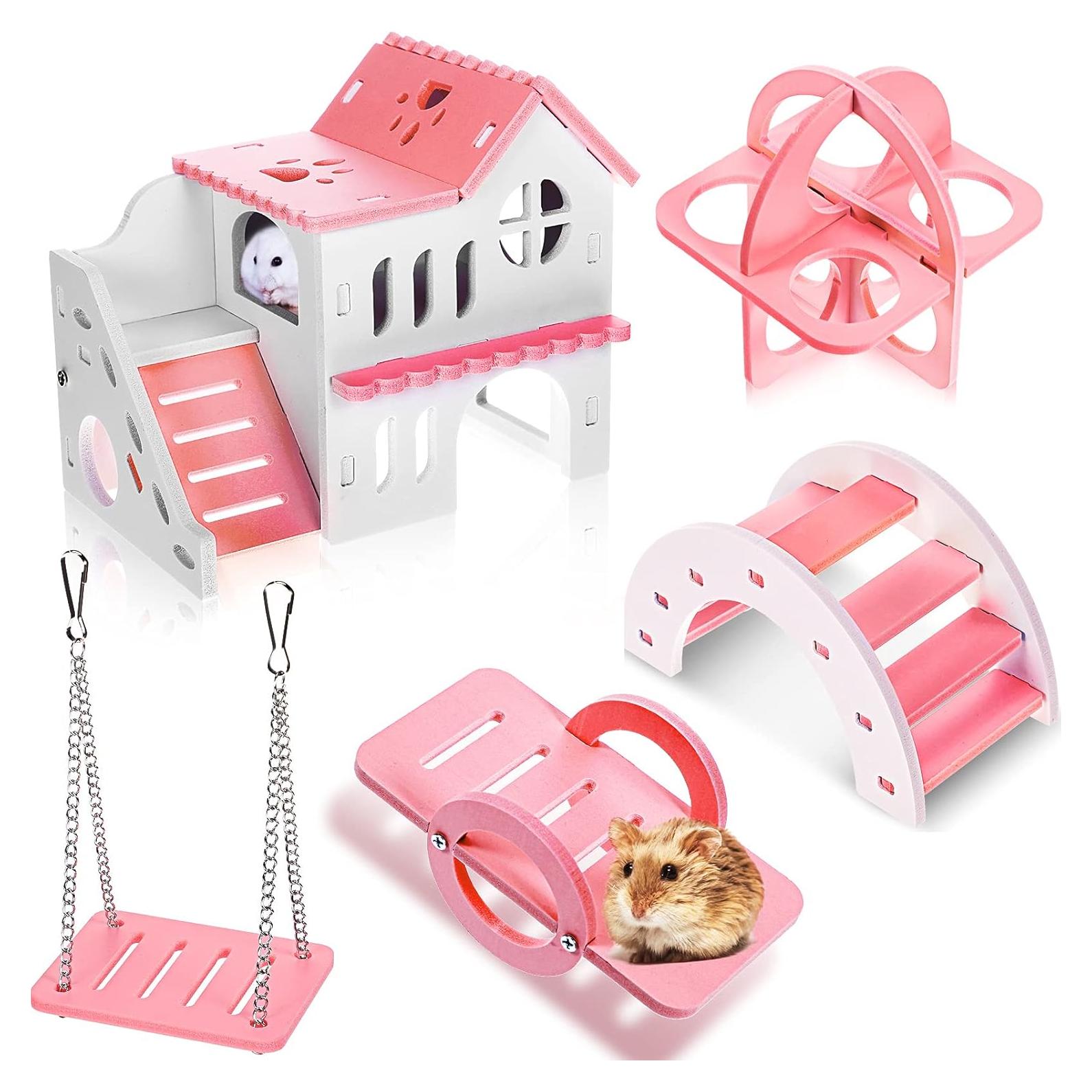 Juguetes para Hámster Skylety 5 Piezas Accesorios Madera