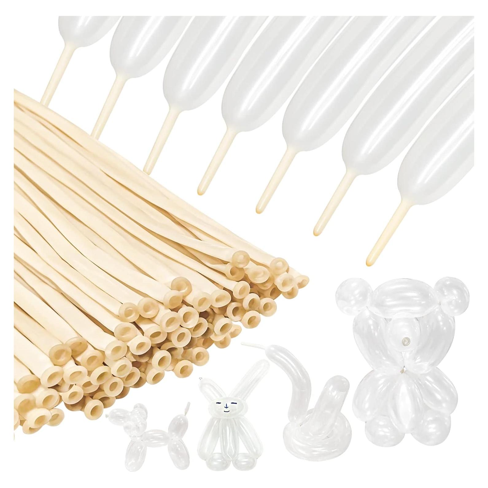 100 Globos Largos de Láttex Claro KUULBELA para Modelar