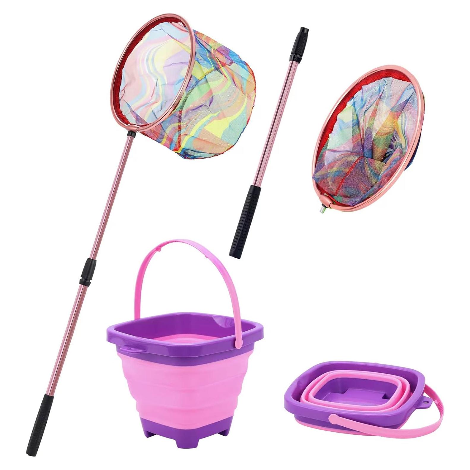 Red de Pesca Telescópica Lanboon para Niños con Cubo Plegable