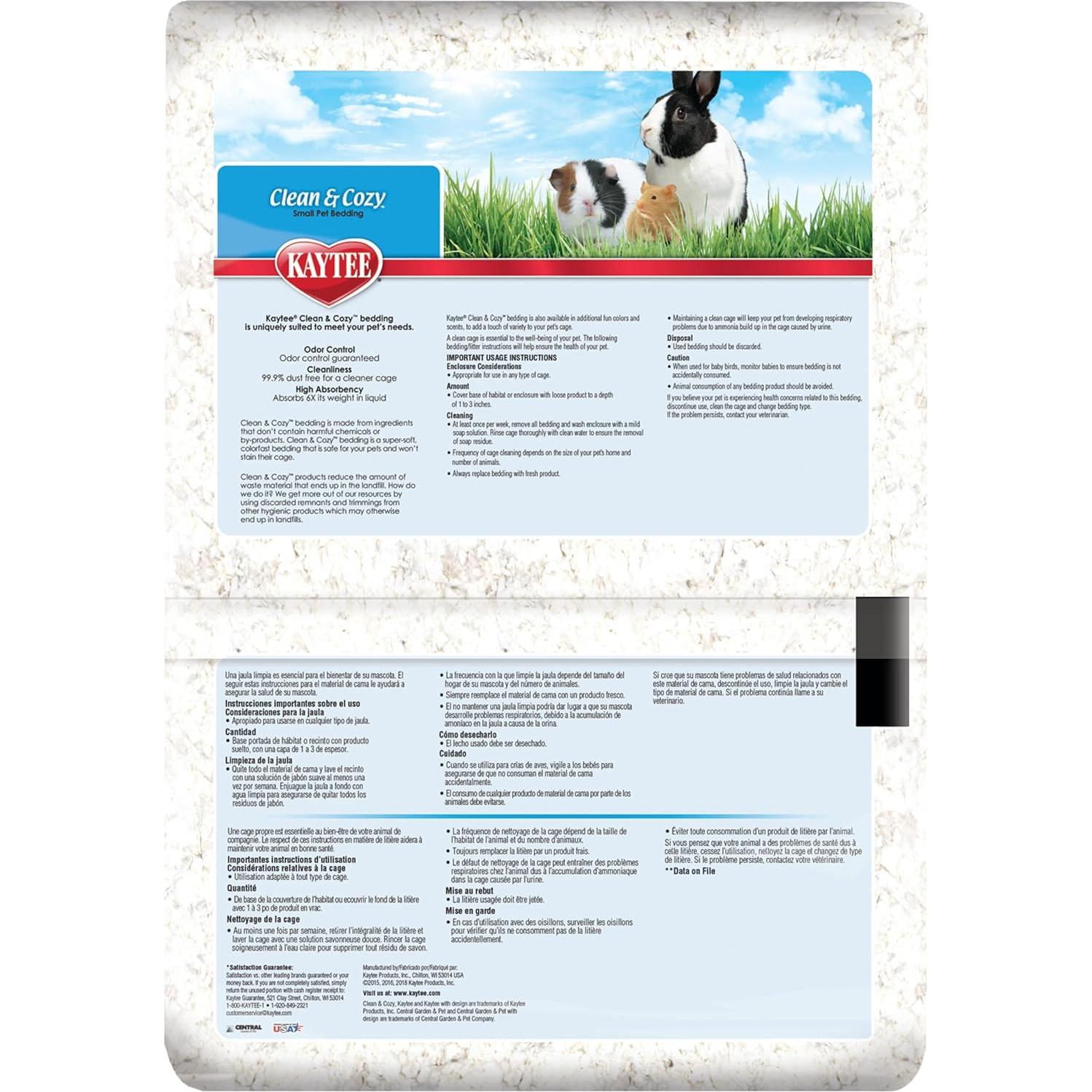 Ropa de Papel Blanca Kaytee Clean & Cozy 100L para Mascotas