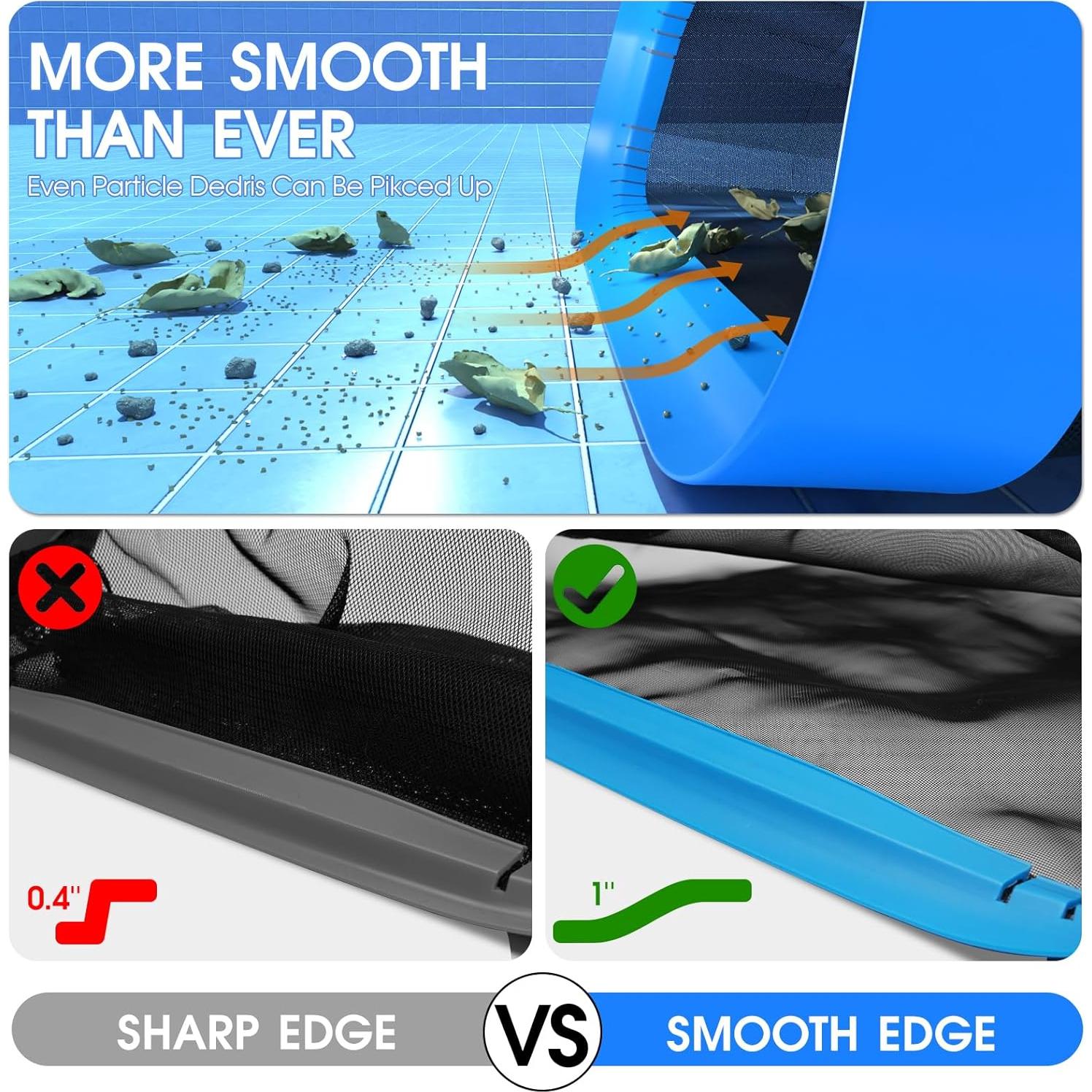 Rastrillo de Red de Piscina TidyMister 44.5 cm Doble Capa