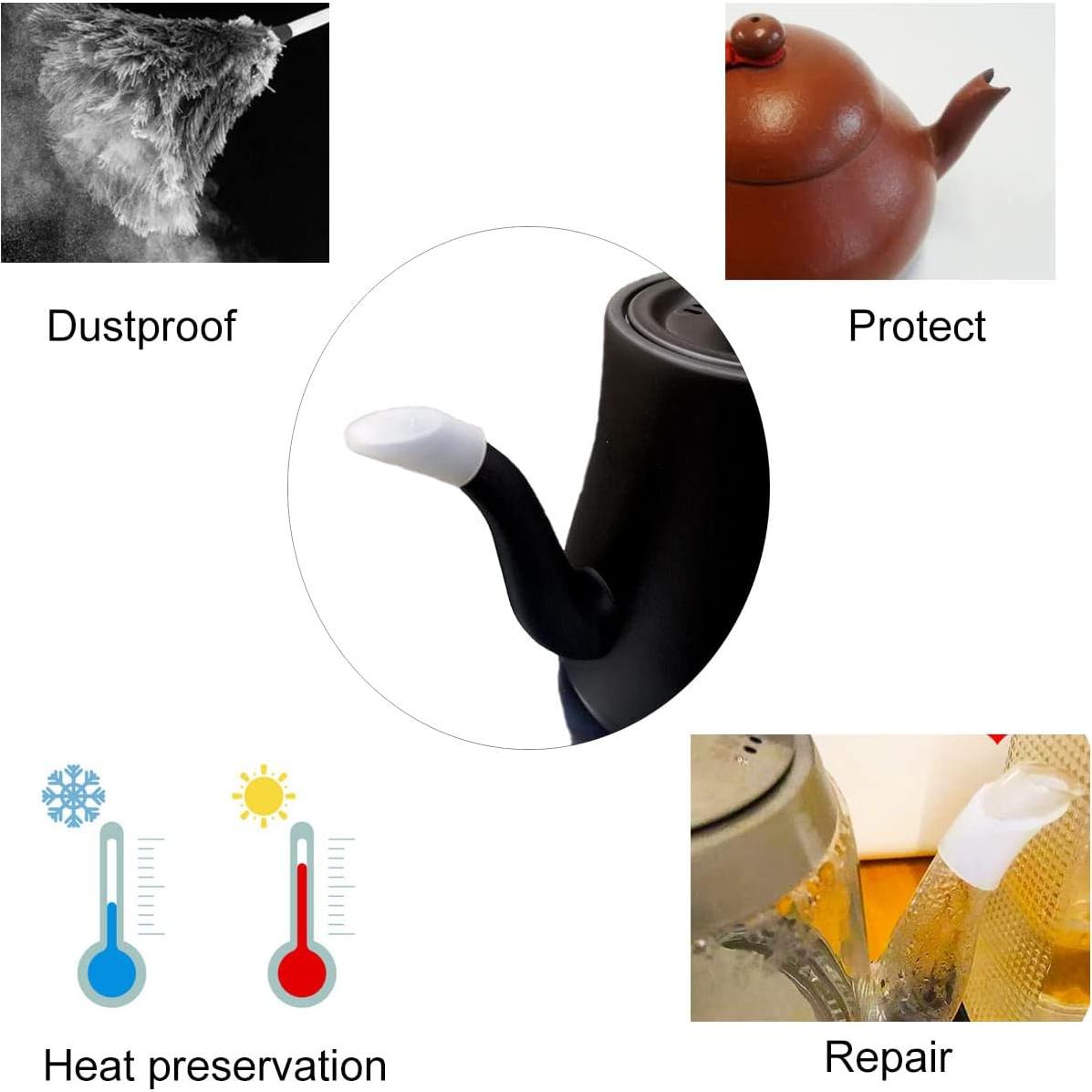 Protectores de Pitorro de Tetera Yiruiidea Silicona 3pcs Blanco