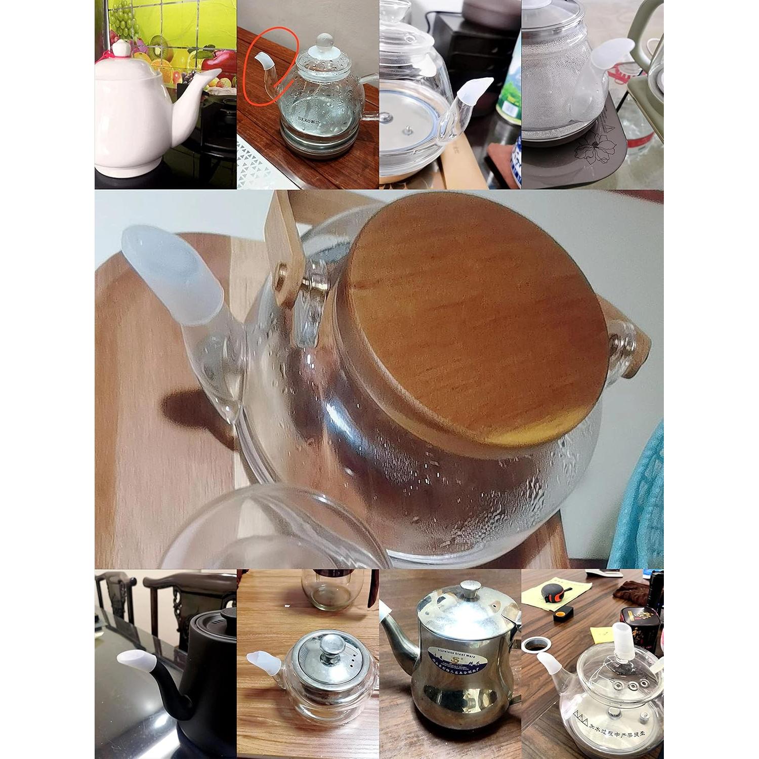 Protectores de Pitorro de Tetera Yiruiidea Silicona 3pcs Blanco