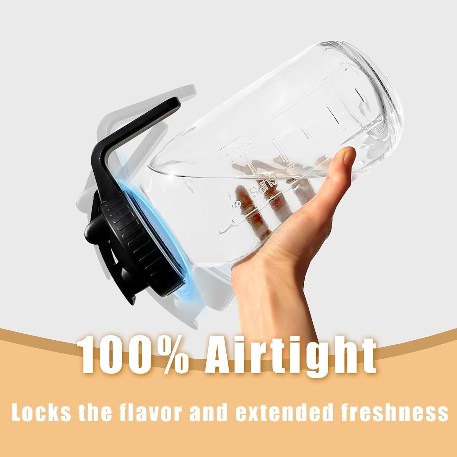 Tapa de vertedor FyndraX para frascos Mason de boca ancha - 2 unidades