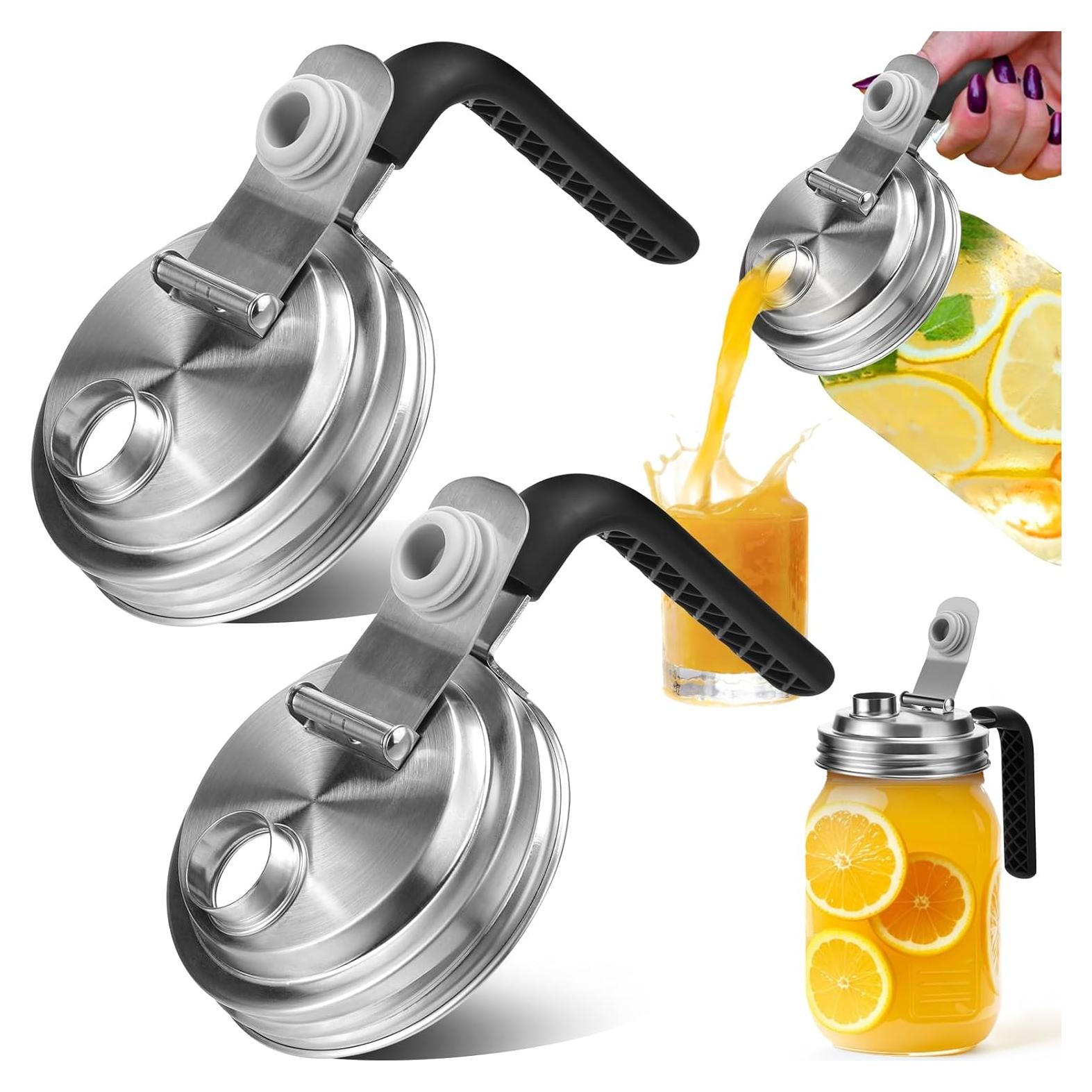 Tapa de vertedor Palksky para frascos Mason boca ancha 2 PCS