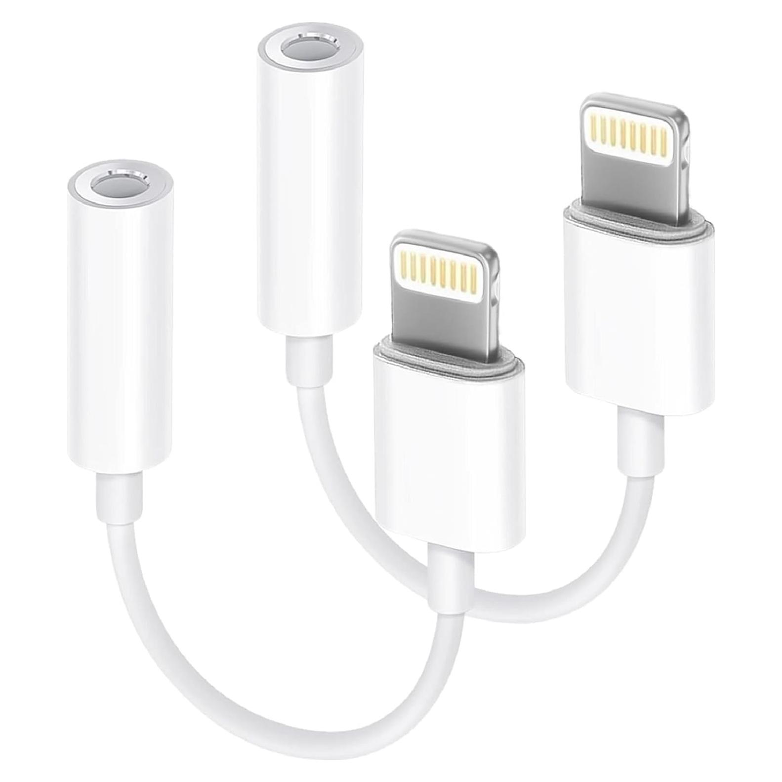 Adaptador Lightning a 3.5mm DESOFICON 2 Pack Blanco