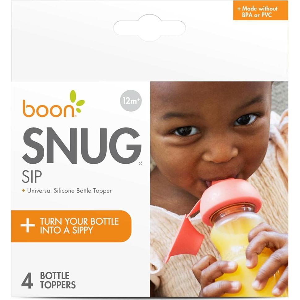 Tapa Universal de Silicona Boon Snug Sip - 4 Tapas a Prueba de Derrames