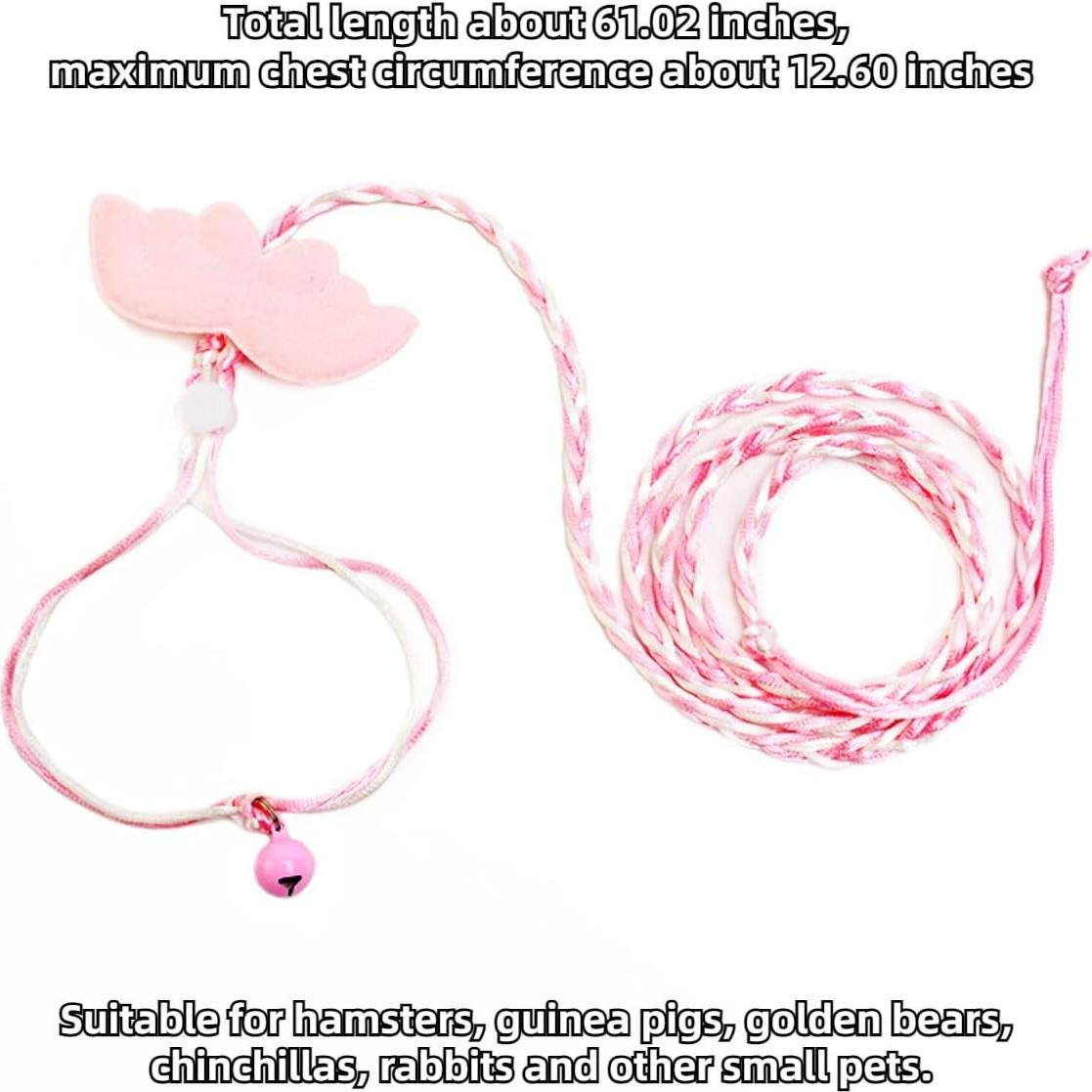 Arnés Ajustable para Hámster Copfeu con Correa y Campana Rosa