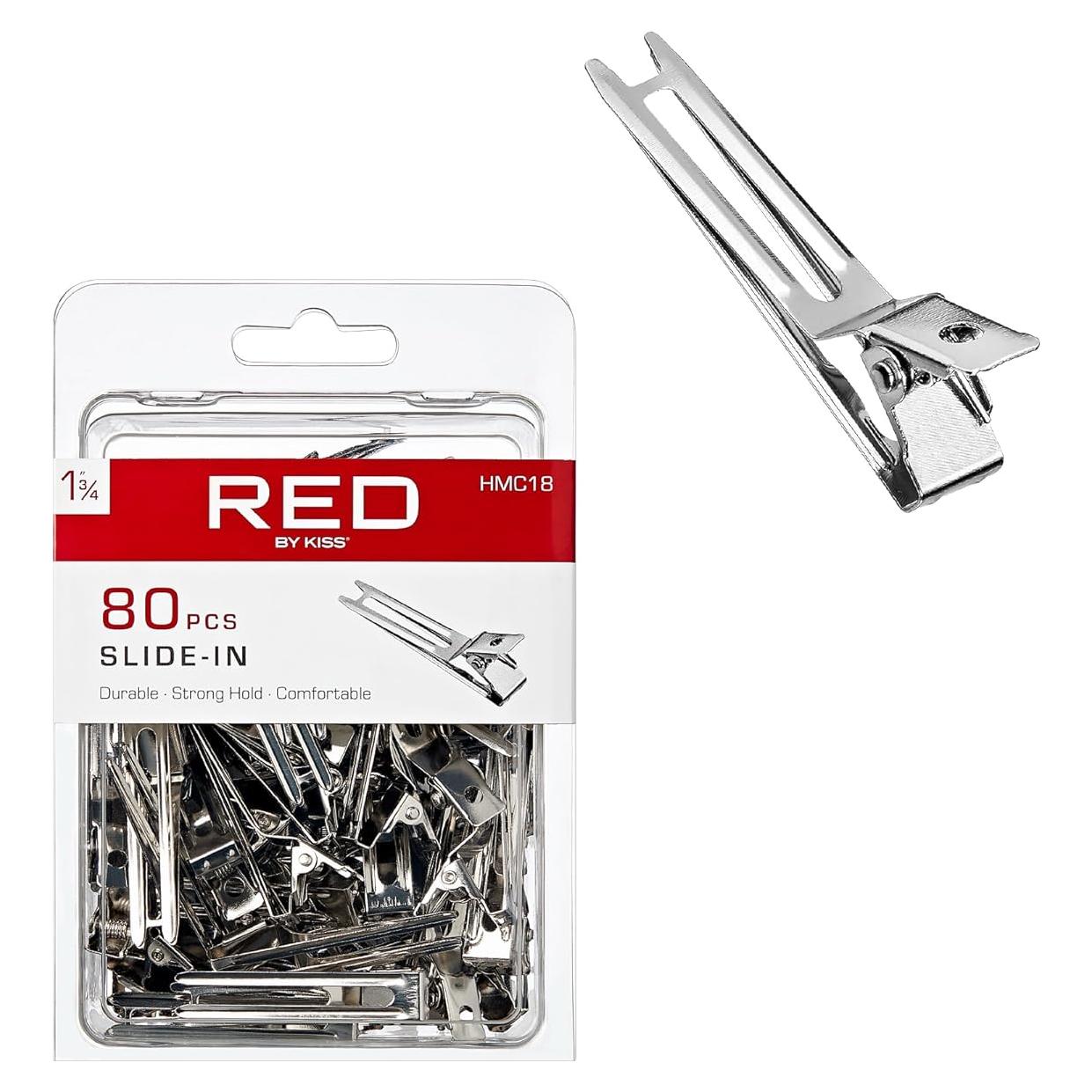 Clips de Pelo RED by Kiss 80pcs 4.45 cm Metal Duraderos