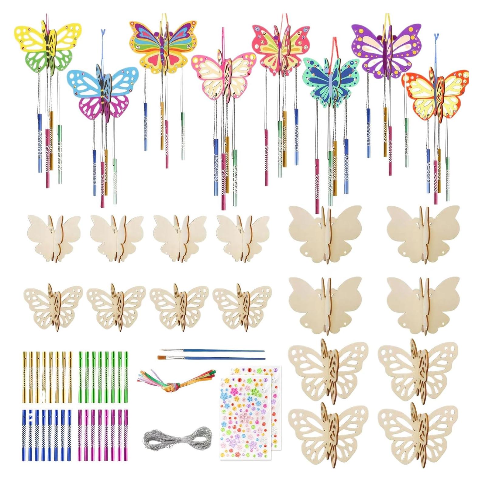 Kit de Campana de Viento DIY Mariposa 3D Earssa - 32 Piezas