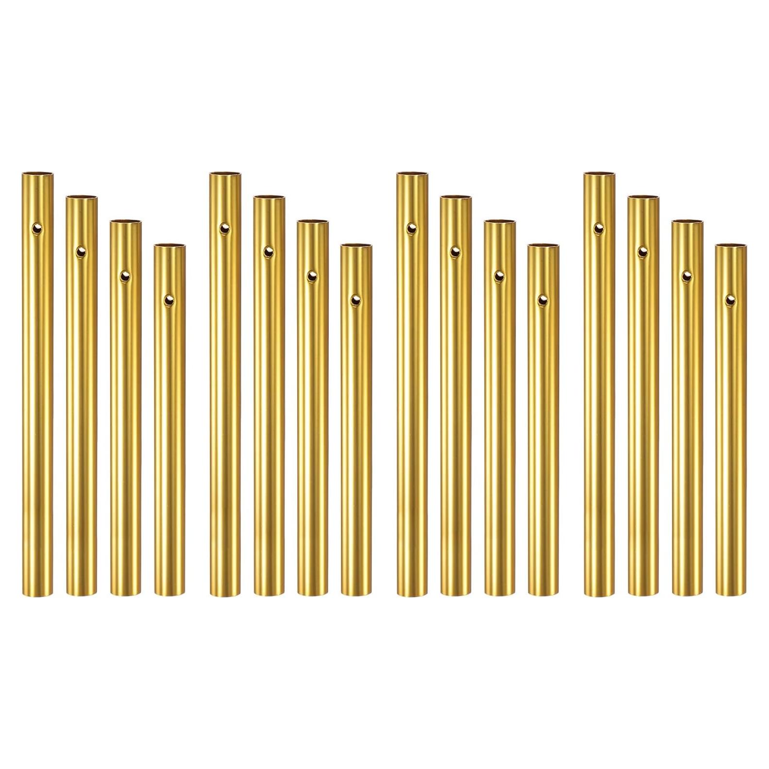 16 Tubos de Campanas de Viento Aluminio Dorado para Manualidades