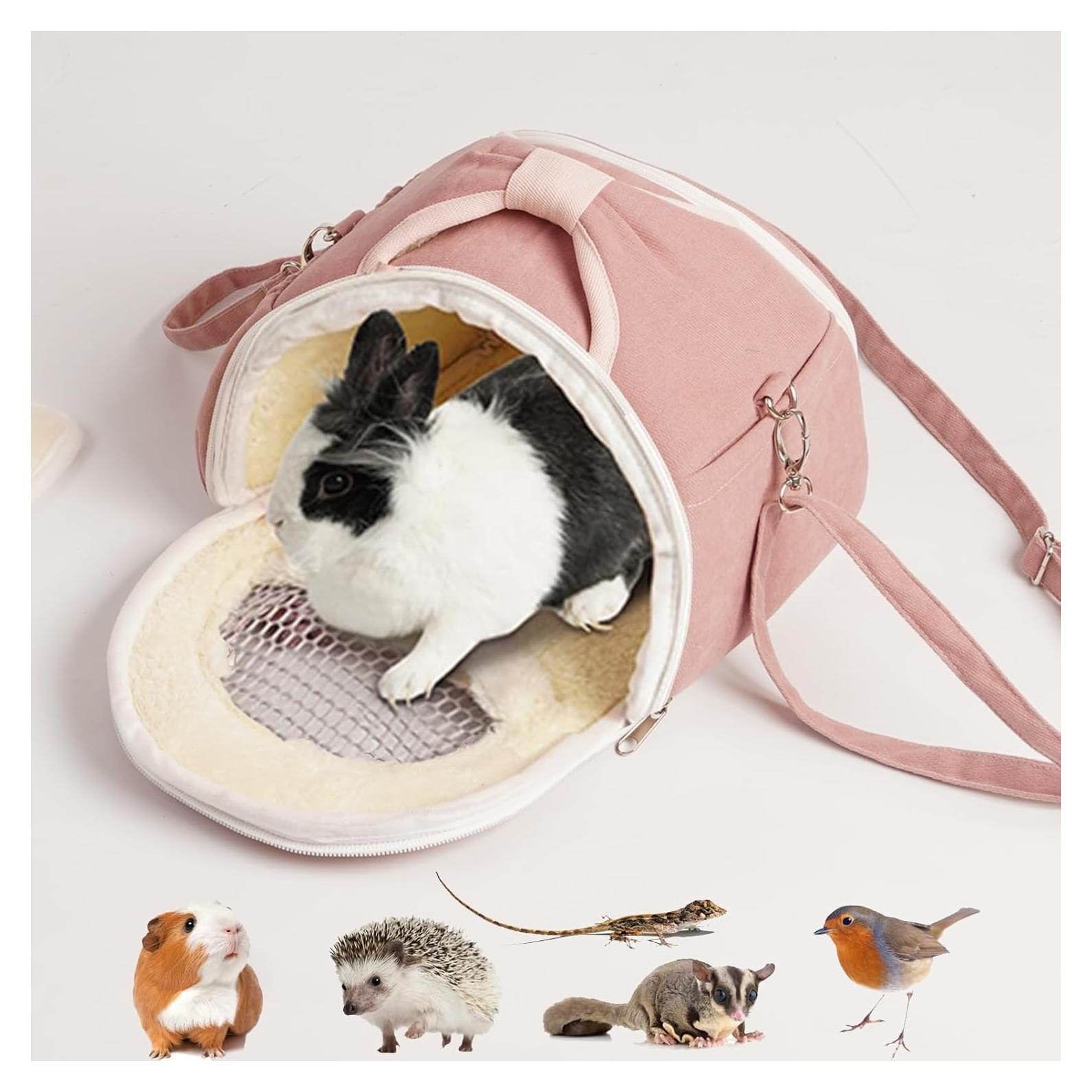 Bolsa de Viaje para Mascotas Pequeñas ABLAZEZAI Rosa 24.6x17x19.1cm