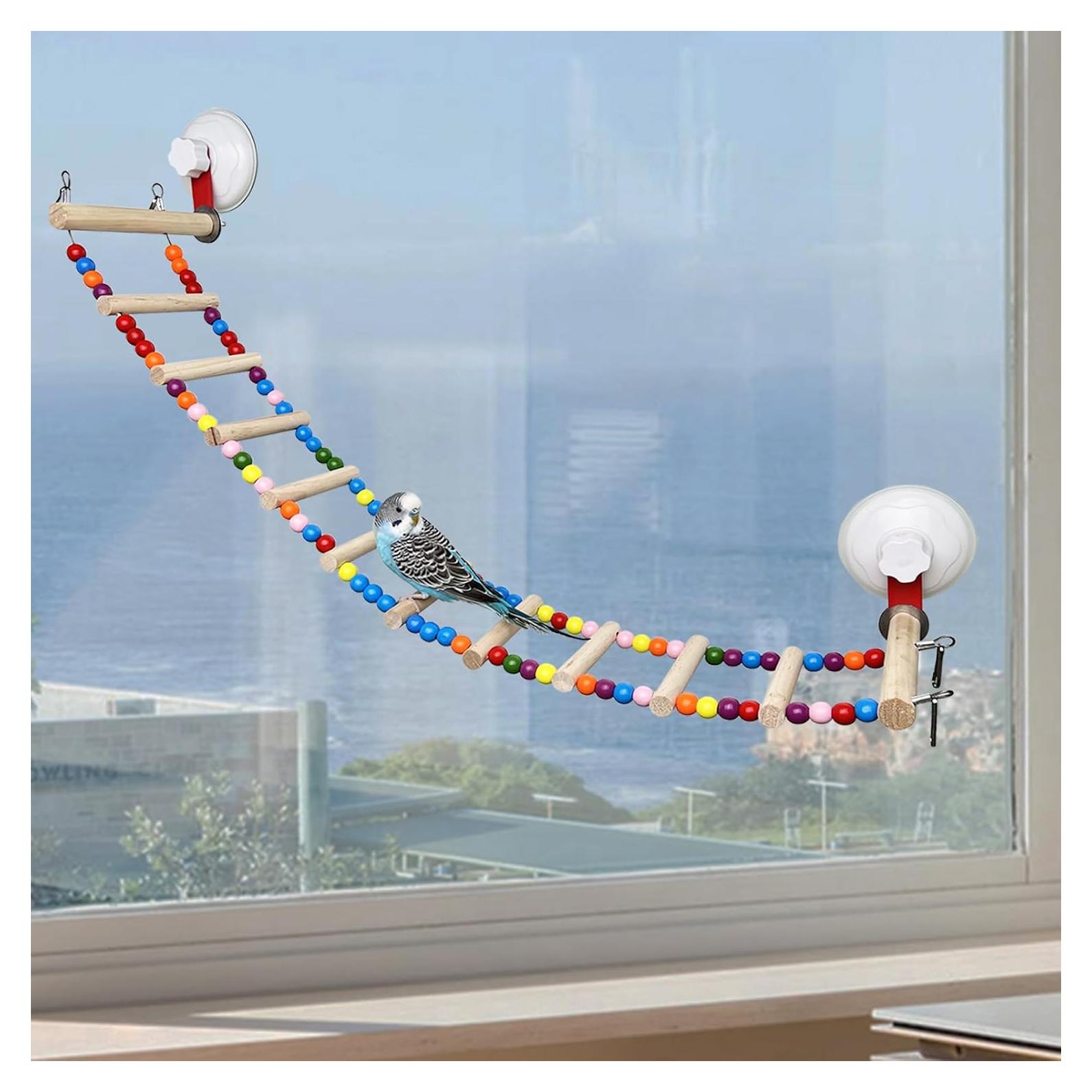 Escalera de Madera para Pájaros FlidRunest 65 cm Colorida