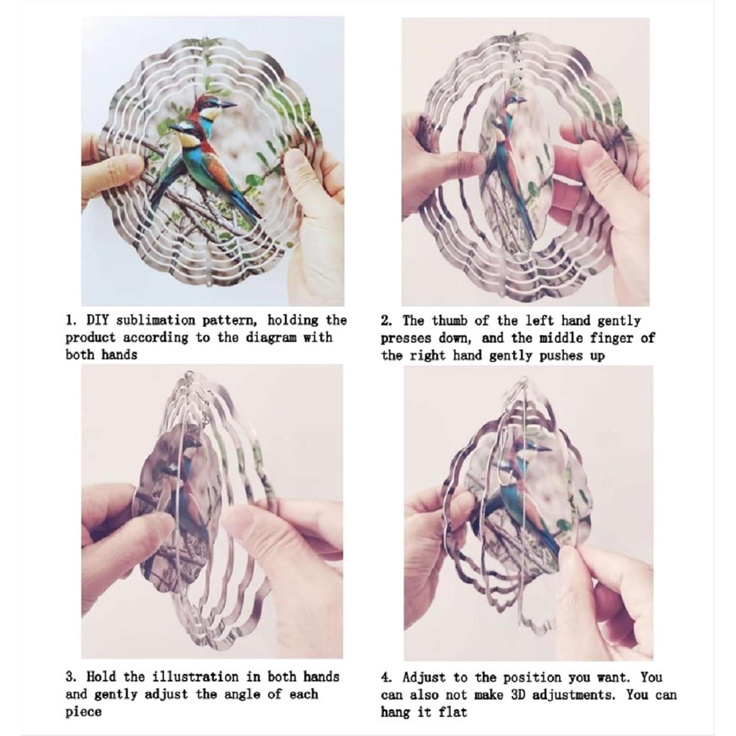 Paquete de 10 Plantillas de Molinete de Sublimación 7.6 cm Aluminio