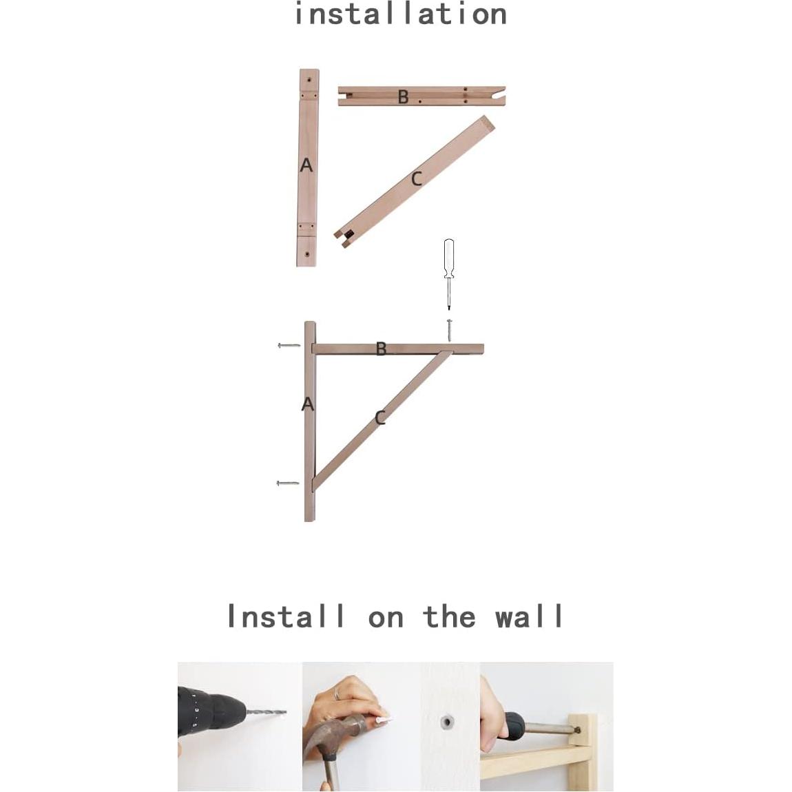 Soporte de Madera Montado en Pared FRIADE 30.48 cm Negro