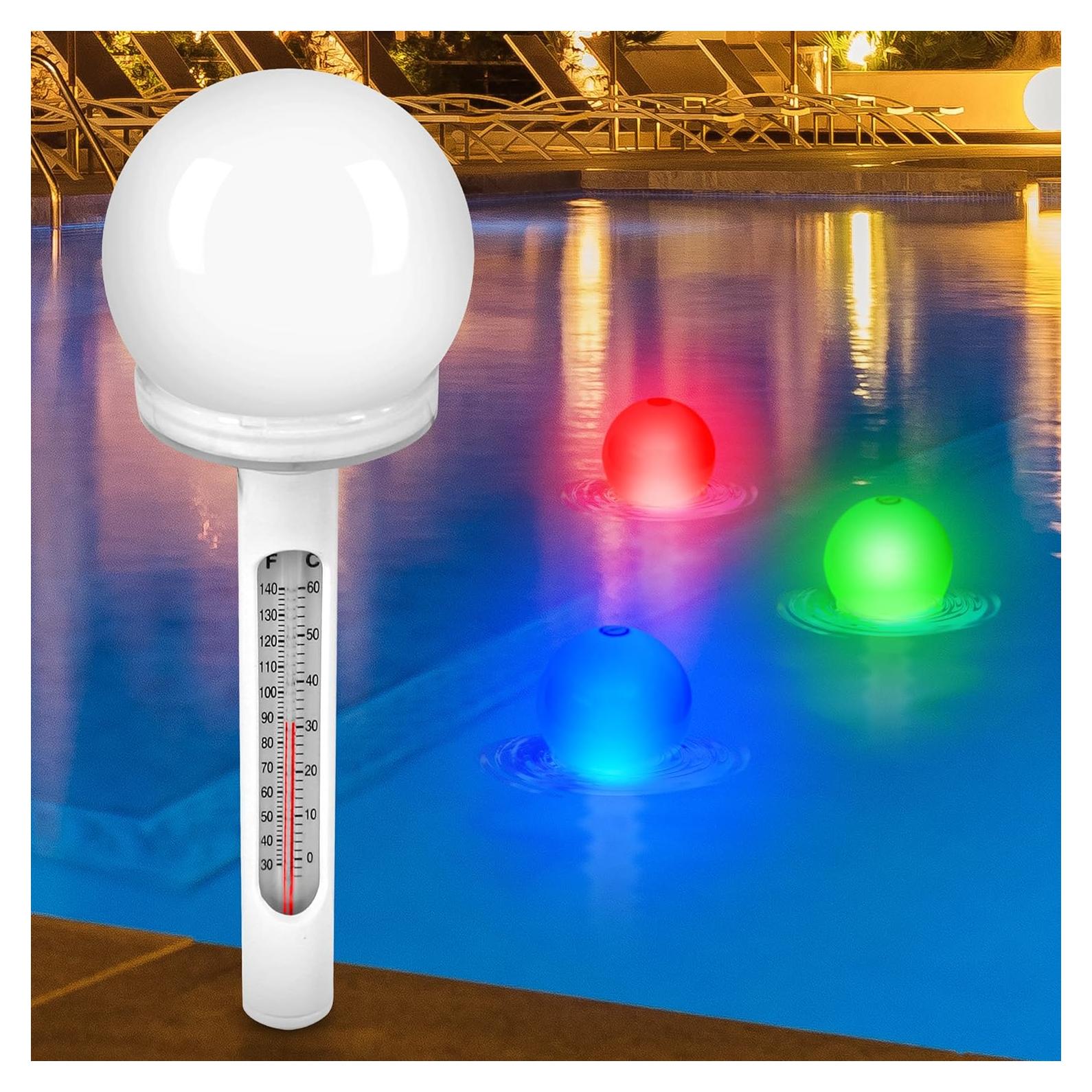 Termómetro Flotante Solar Pyle con Luz LED para Piscina