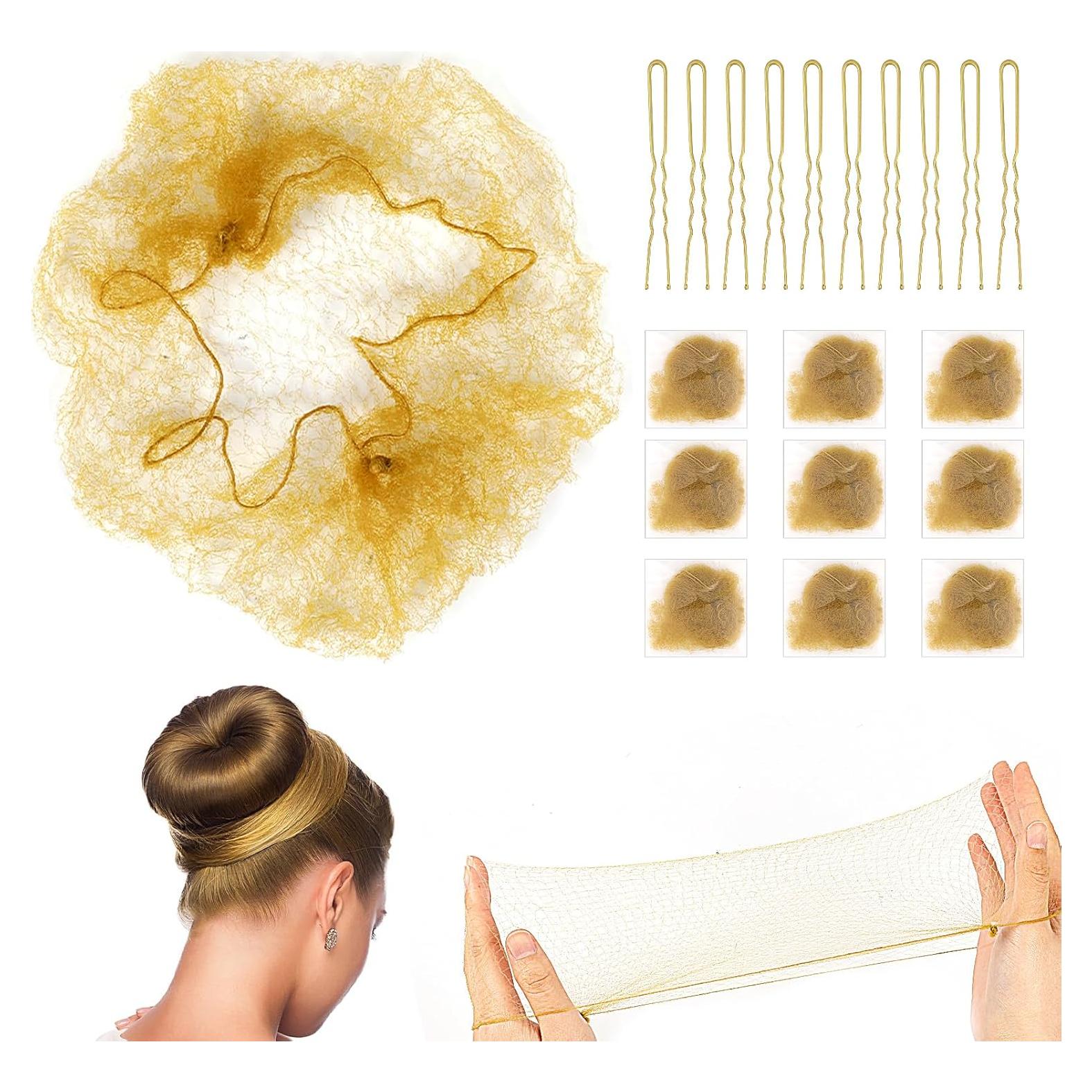 Conjunto de Redes para Moño de Ballet Sliverdew - 20 Unidades Rubias