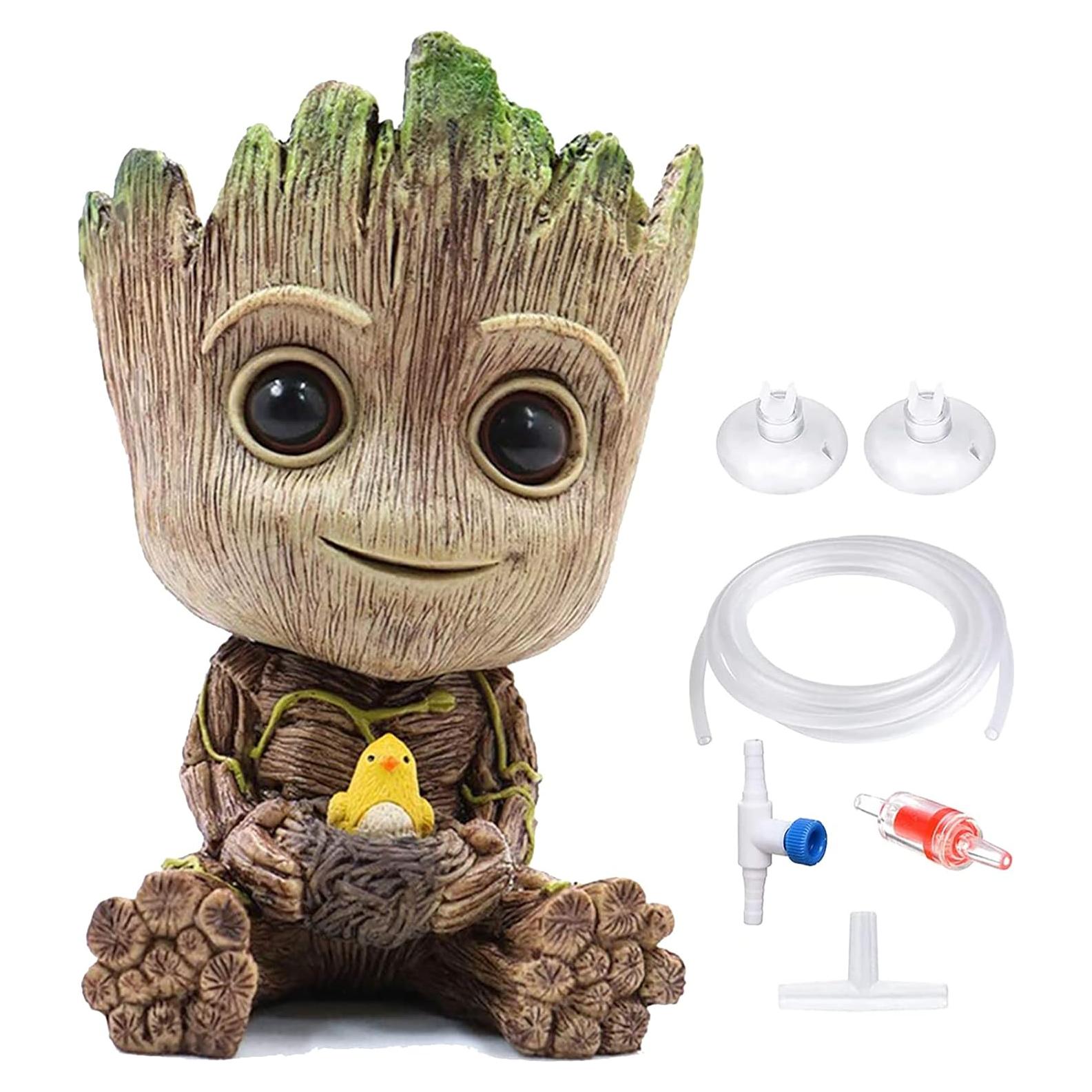 Burbujeador de Acuario TEEMO Groot con Accesorios 10 cm