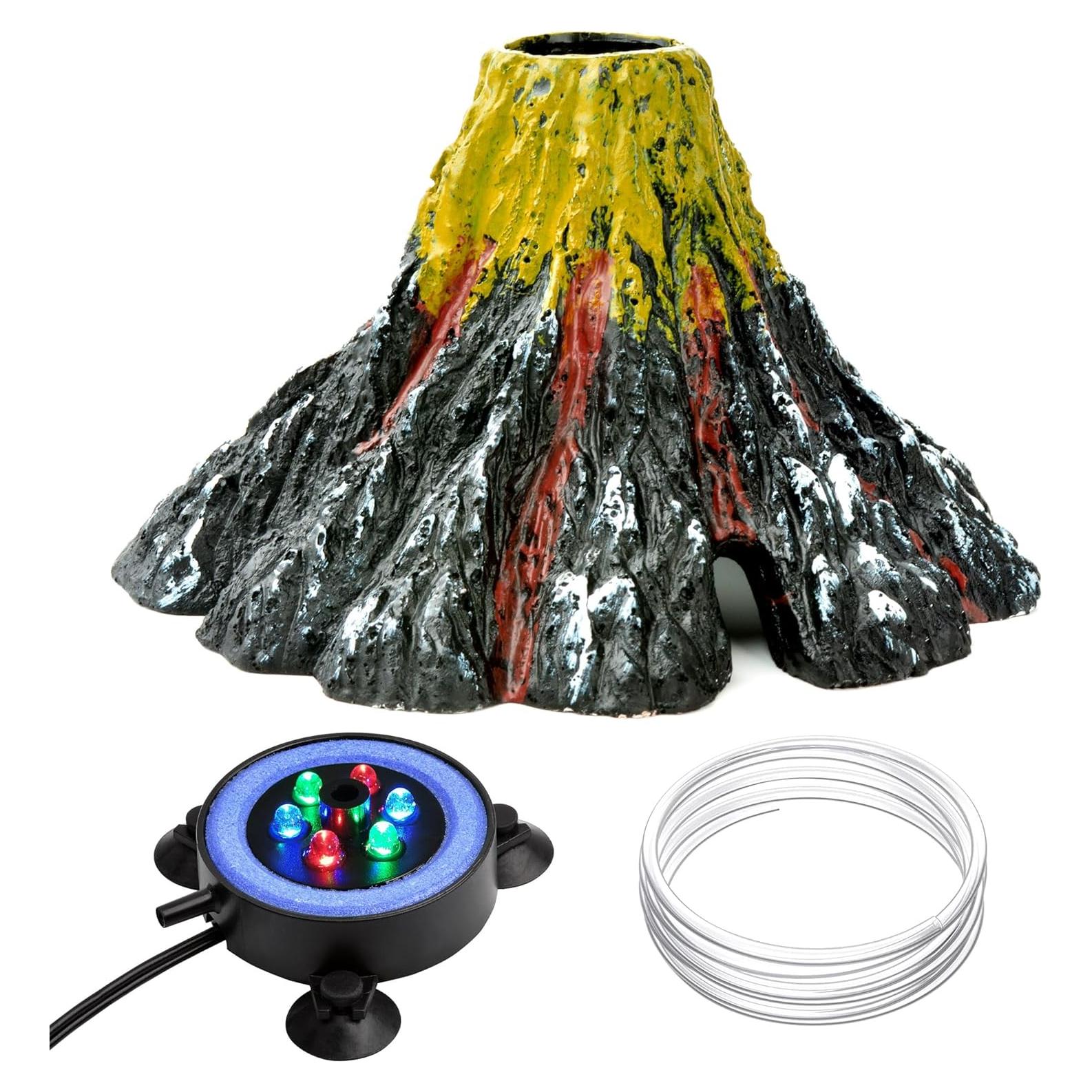 Kit de Adorno de Volcán para Acuario NICREW con LEDs Multicolores