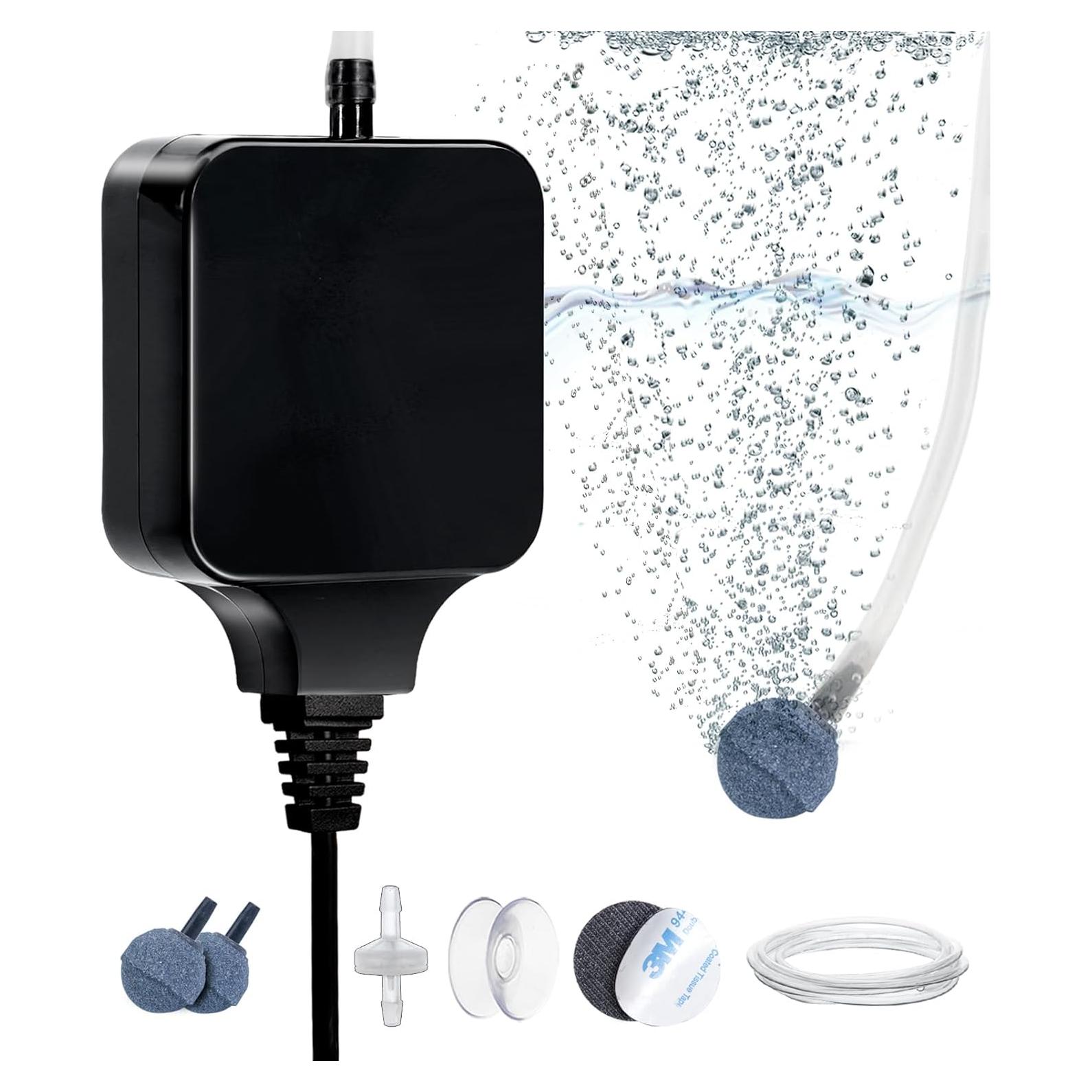 Bomba de aire mini Clscea para acuario 1.5W 3.8-56.8L silenciosa