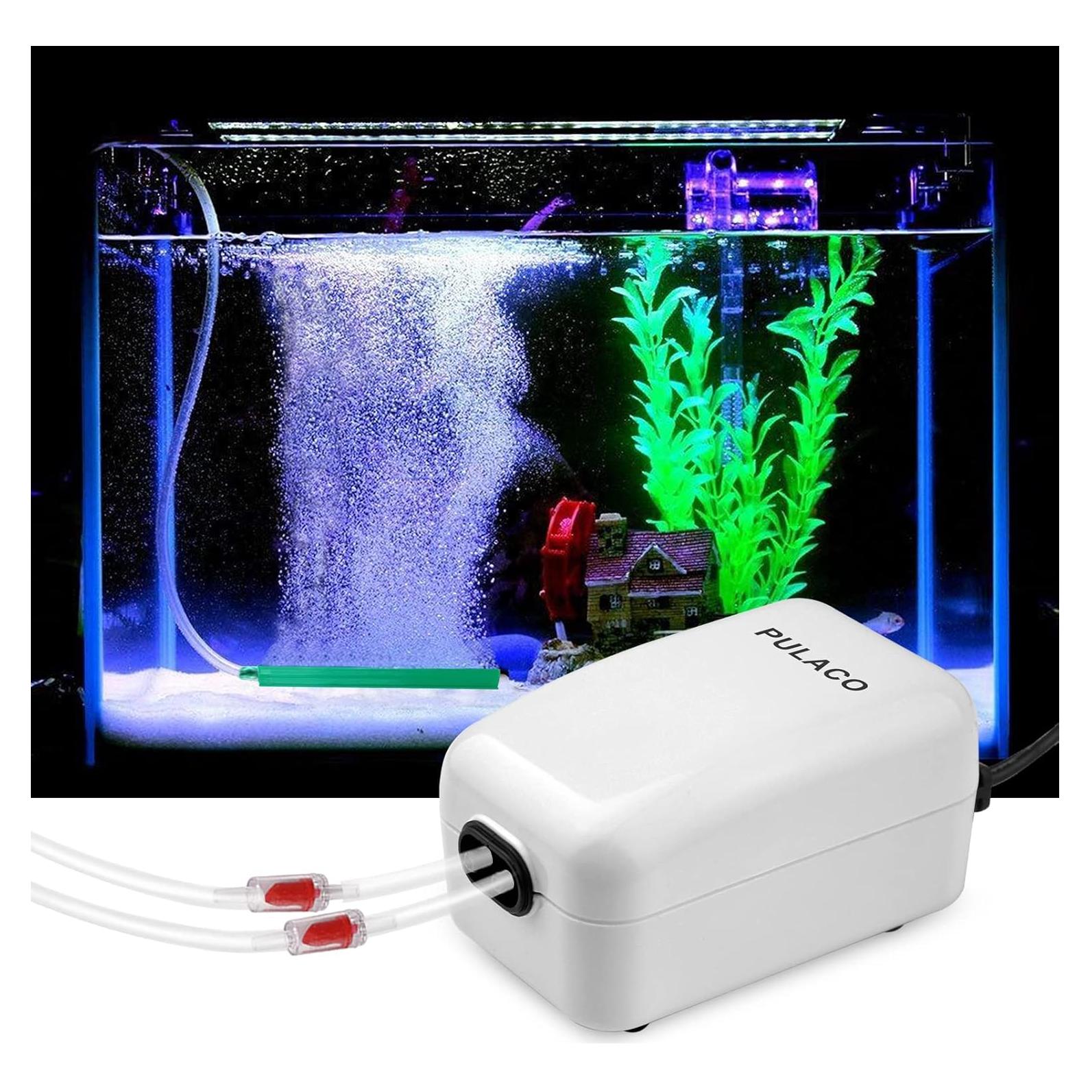 Bomba de Aire PULACO Doble Salida 240 LPH para Acuarios
