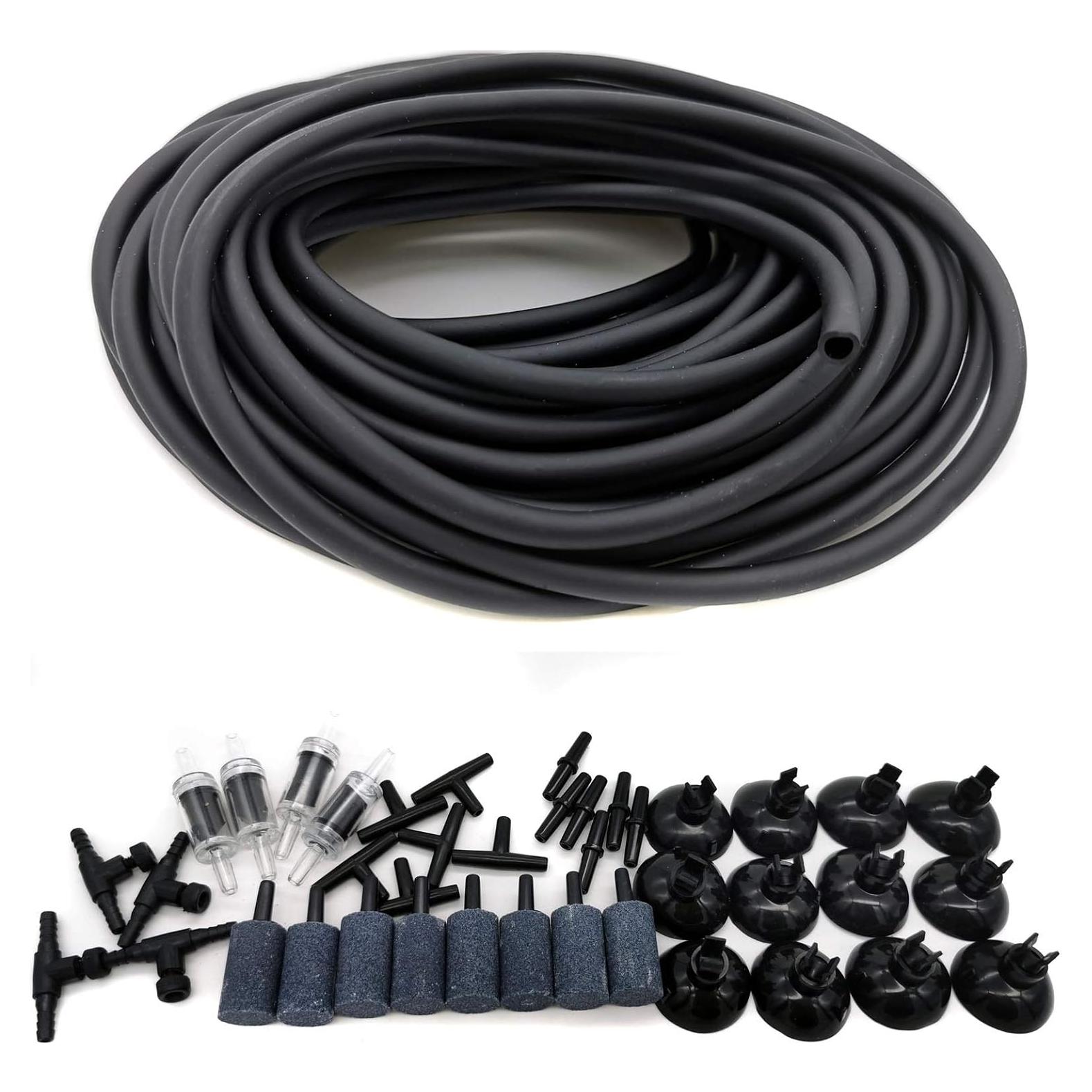 Tubo Flexible de Aire JIH 15.24m 3/16" Negro con Conectores