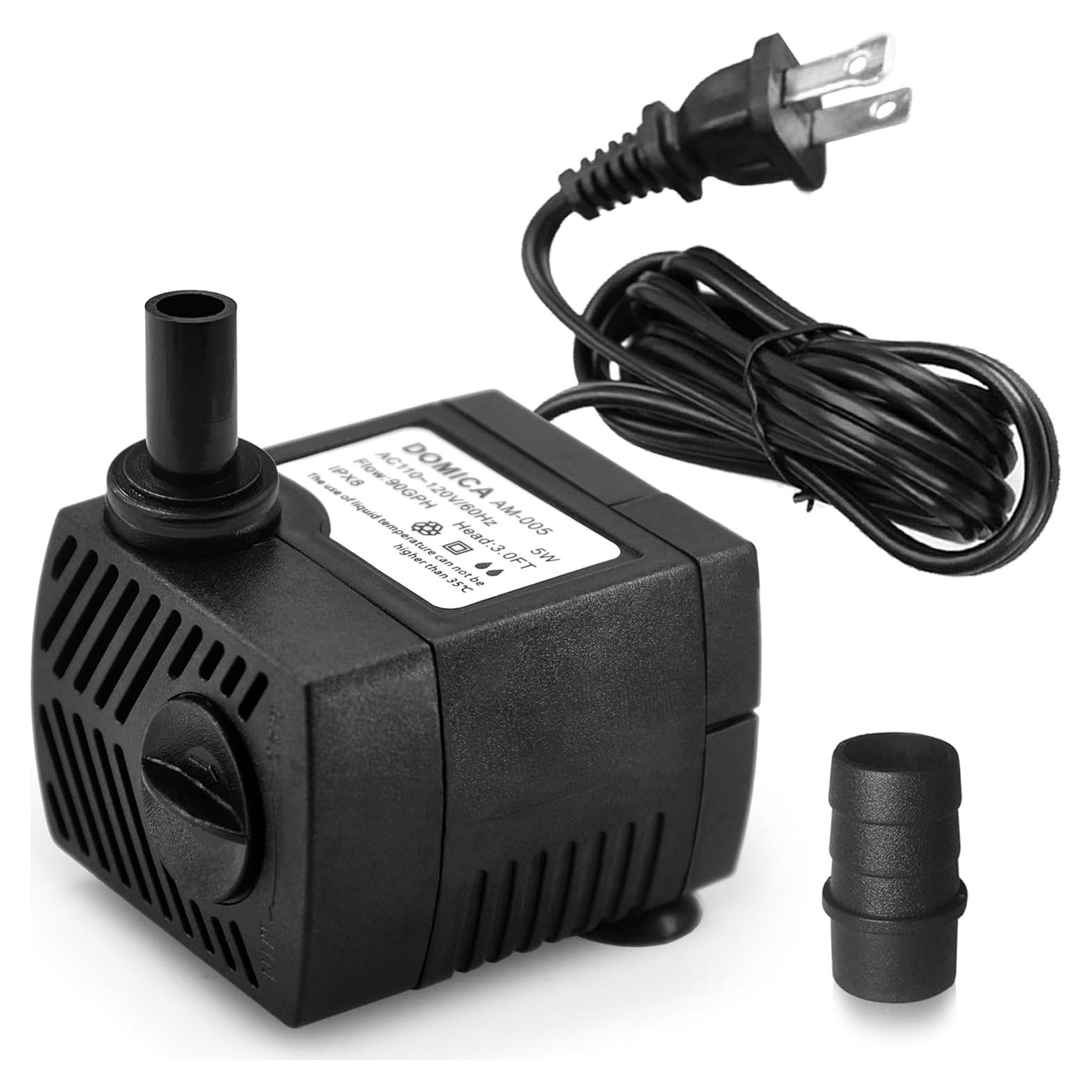 Bomba Sumergible Mini DOMICA 5W 350L/h para Acuarios