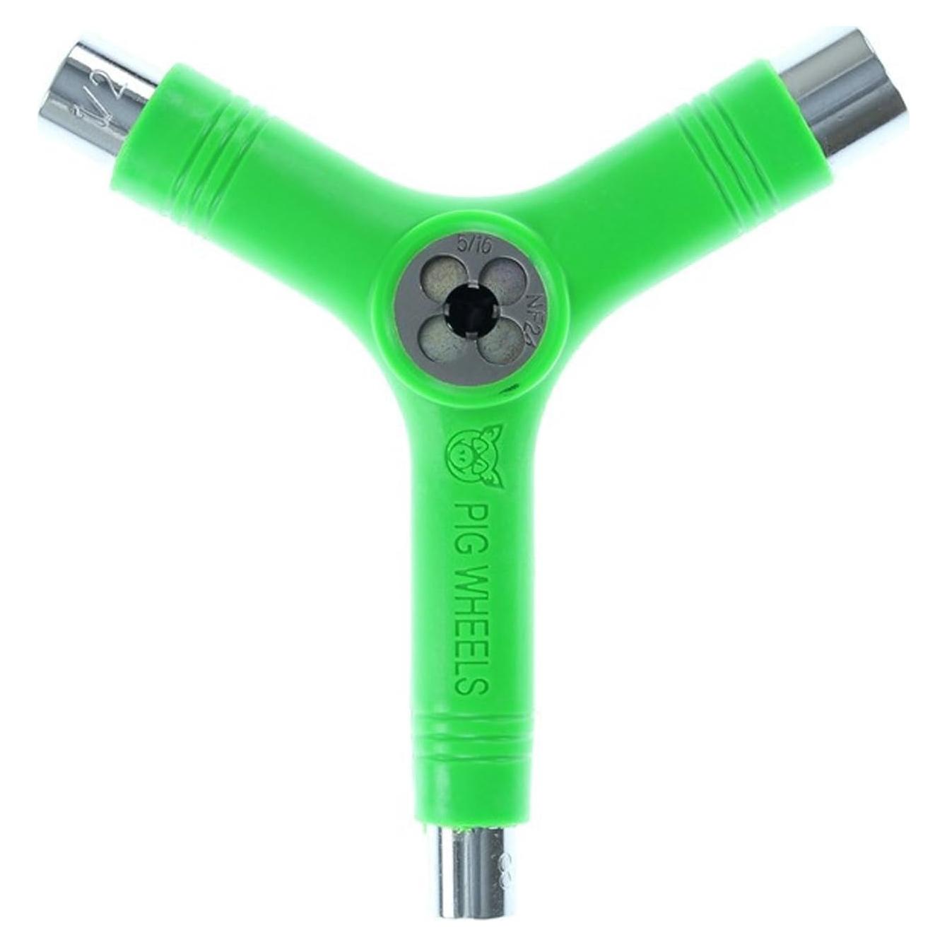 Herramienta de Skate PIG Tri-Socket Verde Neón 8 en 1