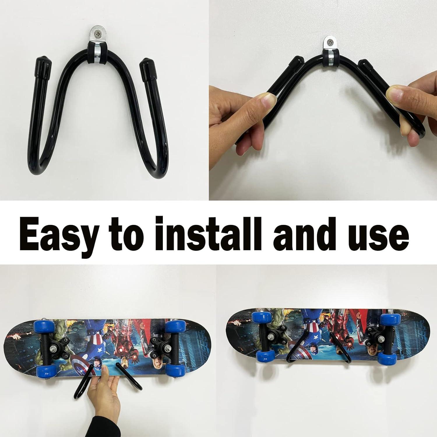 Soporte de Pared para Skateboard Pmsanzay, Ajustable, 4 Tablas