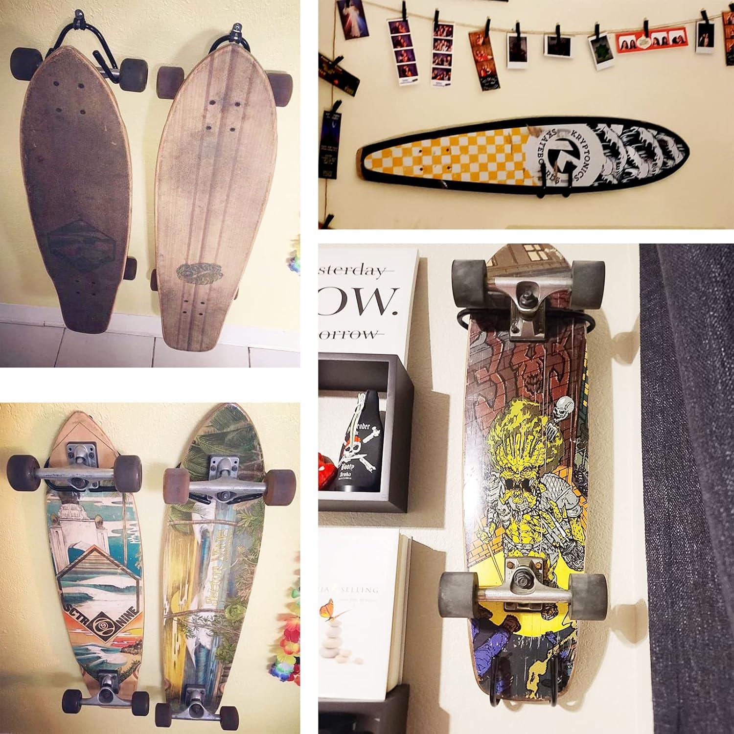 Soporte de Pared para Skateboard Pmsanzay, Ajustable, 4 Tablas