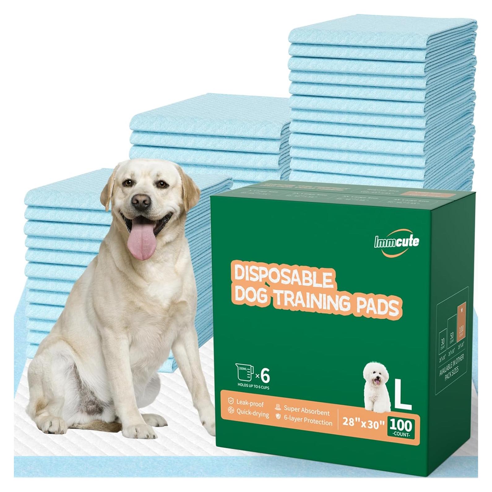 100 Almohadillas Absorbentes IMMCUTE 76x71cm para Perros y Gatos