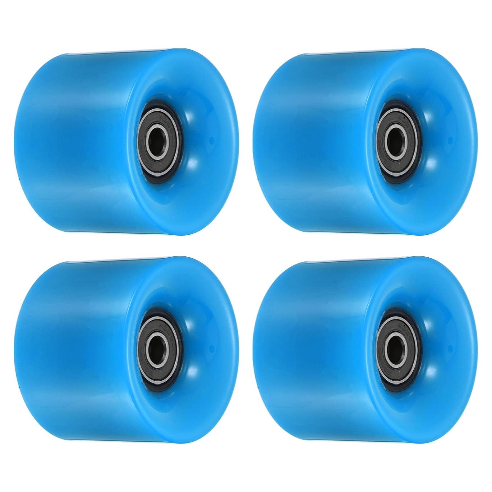Ruedas de Longboard PATIKIL 45x60mm PU ABEC-9 Negras/Azules