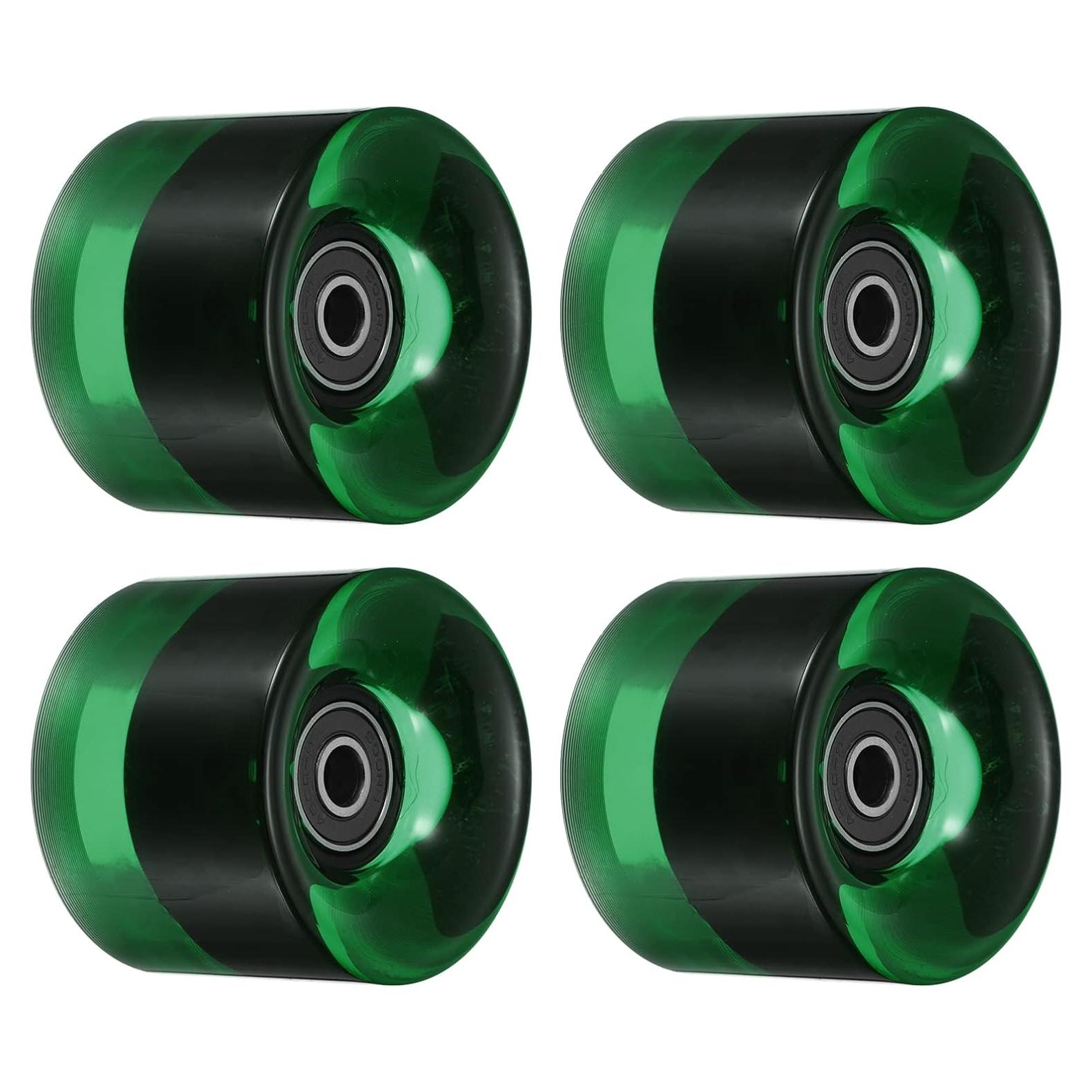 Ruedas de Longboard PATIKIL 45x60mm PU Verde Claro ABEC-9