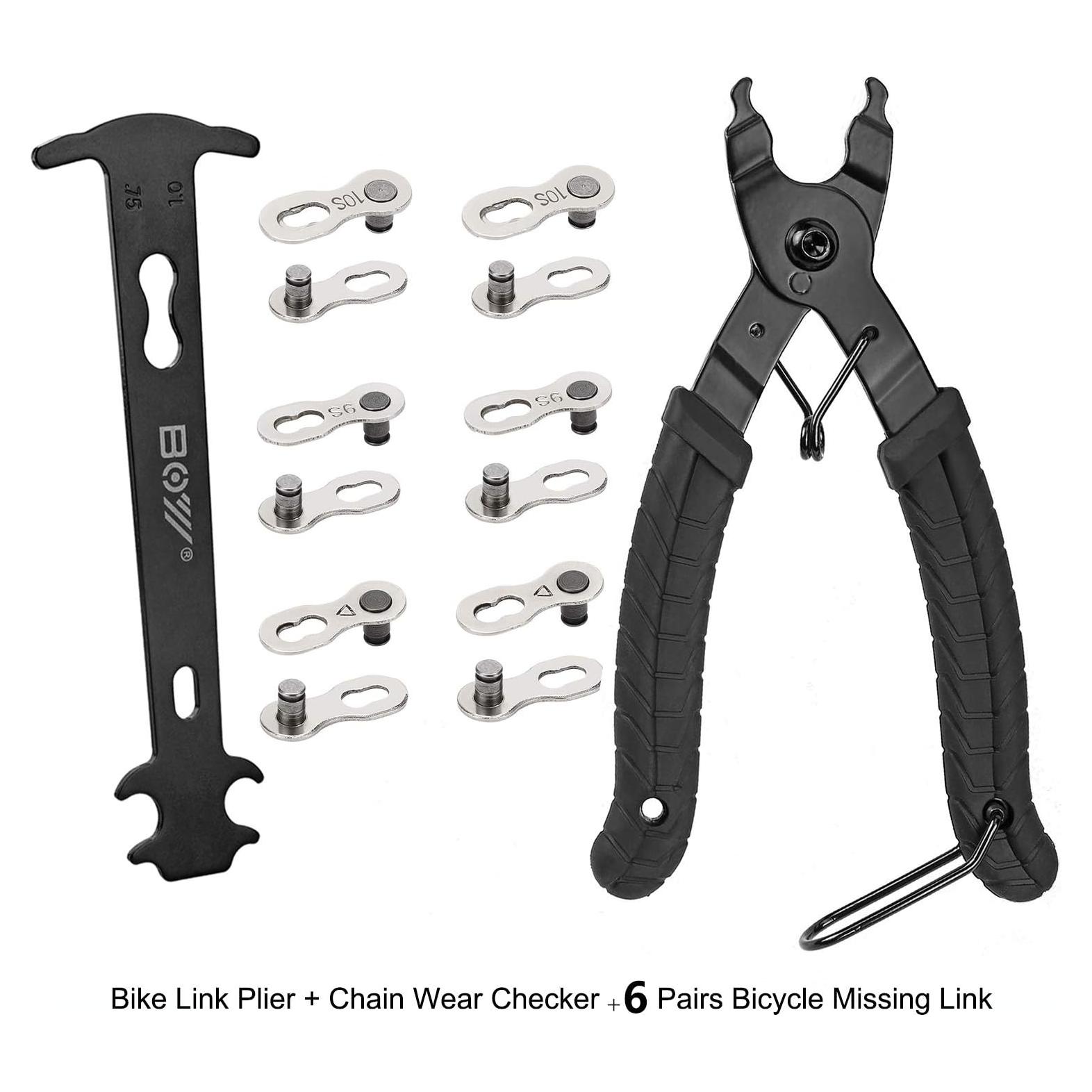 Juego de Herramientas para Cadena de Bicicleta QKURT - Alicate, Medidor y Enlaces