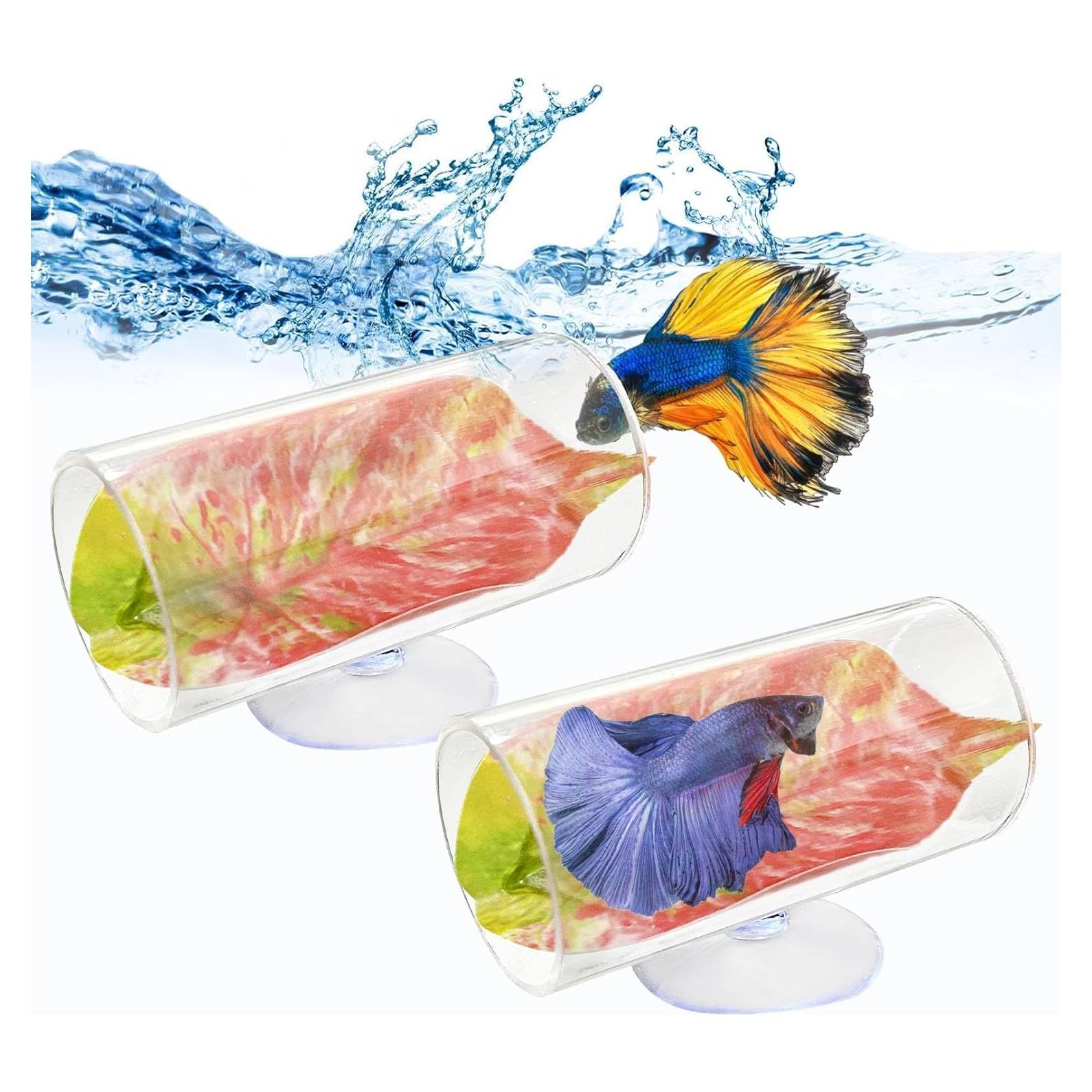 Túnel Acrílico para Peces Betta Hamiledyi 2 Unidades 8x4 cm