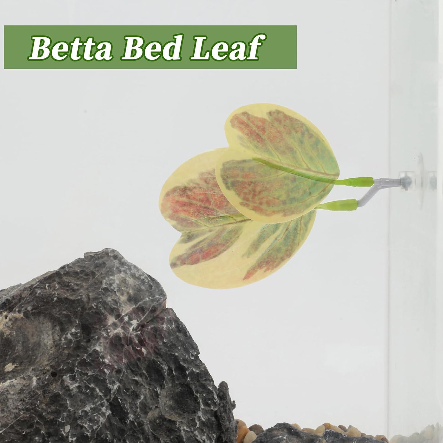 Cama para Betta CAPASTEC 2 Pcs Hoja Corazón Amarillo Rosa