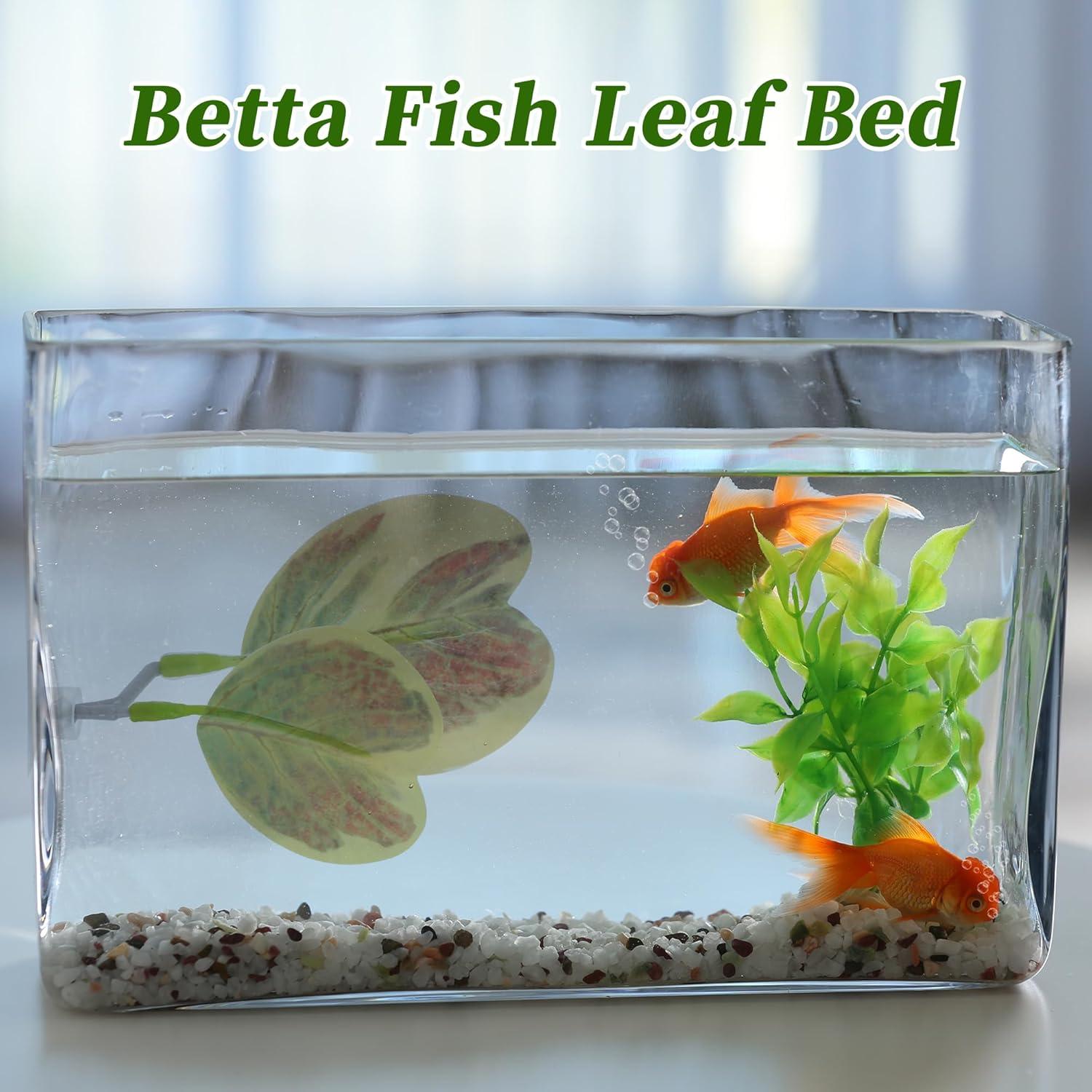 Cama para Betta CAPASTEC 2 Pcs Hoja Corazón Amarillo Rosa