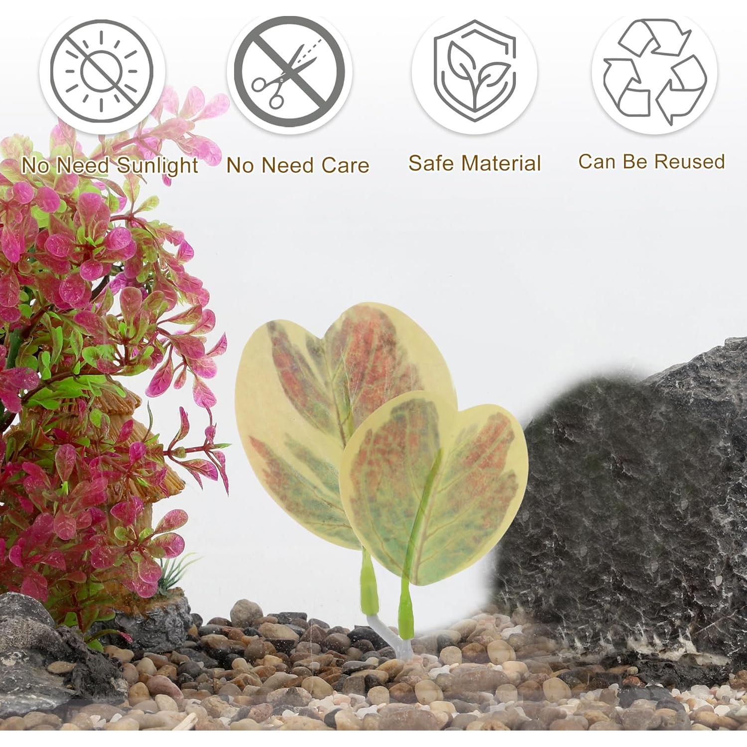 Cama para Betta CAPASTEC 2 Pcs Hoja Corazón Amarillo Rosa