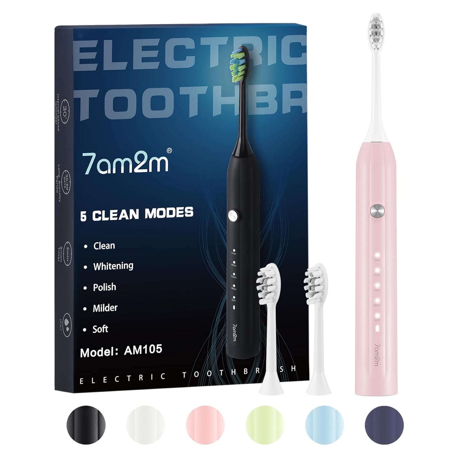 Cepillo de Dientes Eléctrico Sonic 7AM2M Rosa con 5 Modos