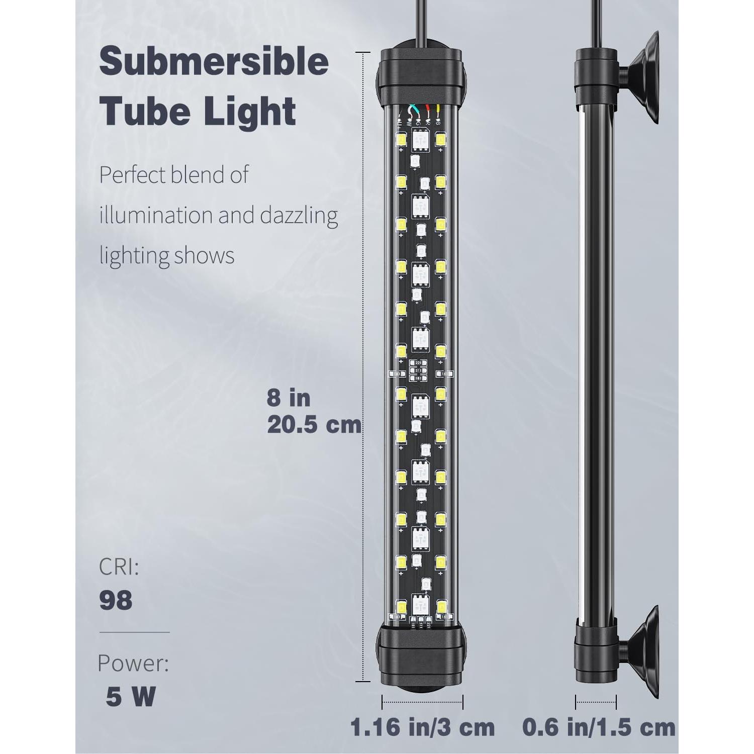 Luz LED para Acuario Pawfly 20 cm Espectro Completo 24/7