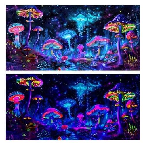 Fondo de Acuario 48x20cm Dtekoj Luz Negra Reactivo a UV