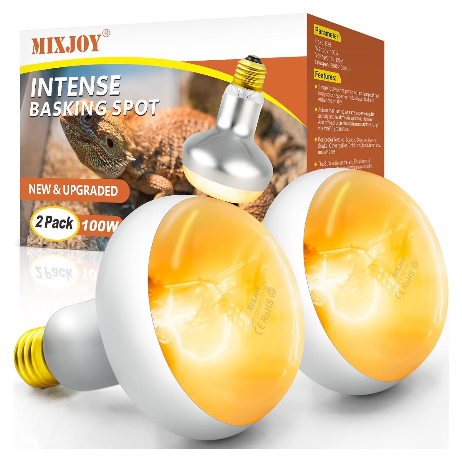 Bombilla de Calor para Reptiles MIXJOY 100W - Paquete de 2